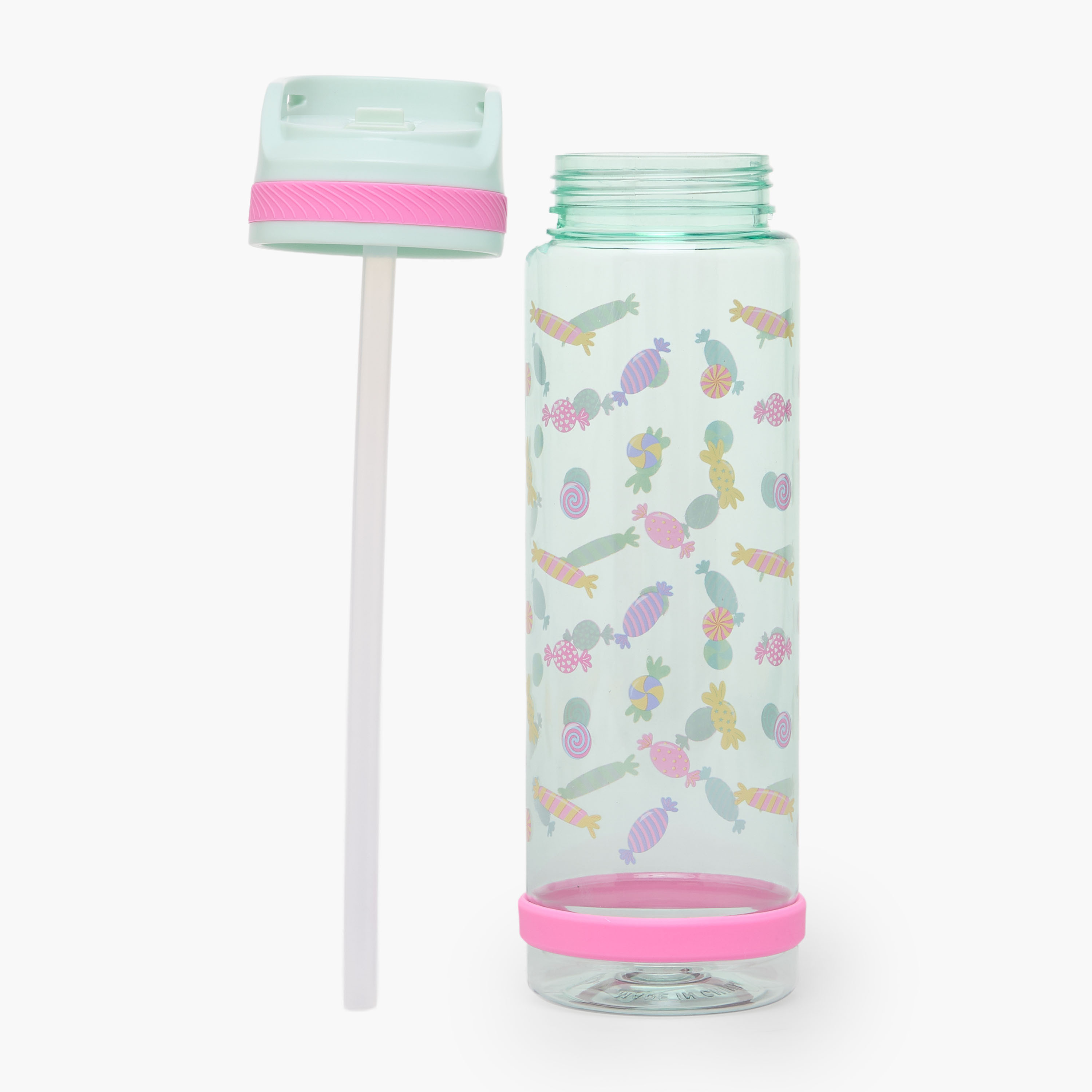 قارورة ماء بطبعات حلوى مع فوهة فليب ومقبض - 750 مل-school-waterbottles-image-2