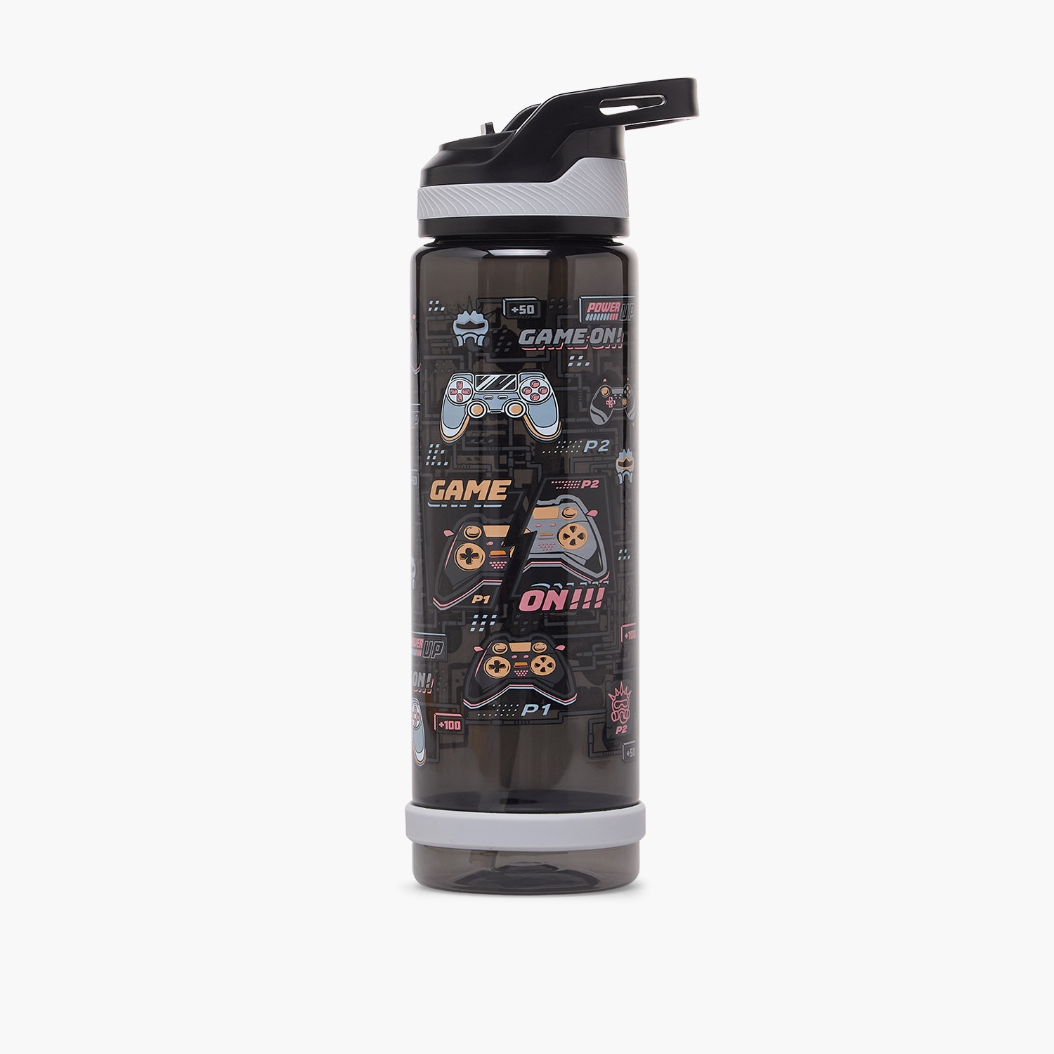 قارورة مياه بطبعات ألعاب بفوهة قابلة للطي ومقبض حمل - 750 مل-school-waterbottles-image-1