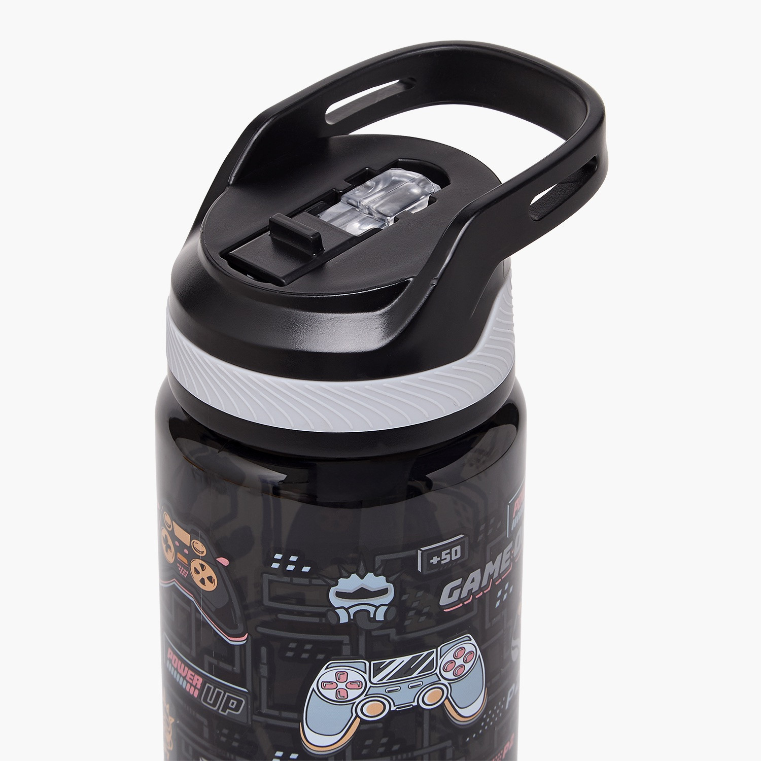 قارورة مياه بطبعات ألعاب بفوهة قابلة للطي ومقبض حمل - 750 مل-school-waterbottles-image-3