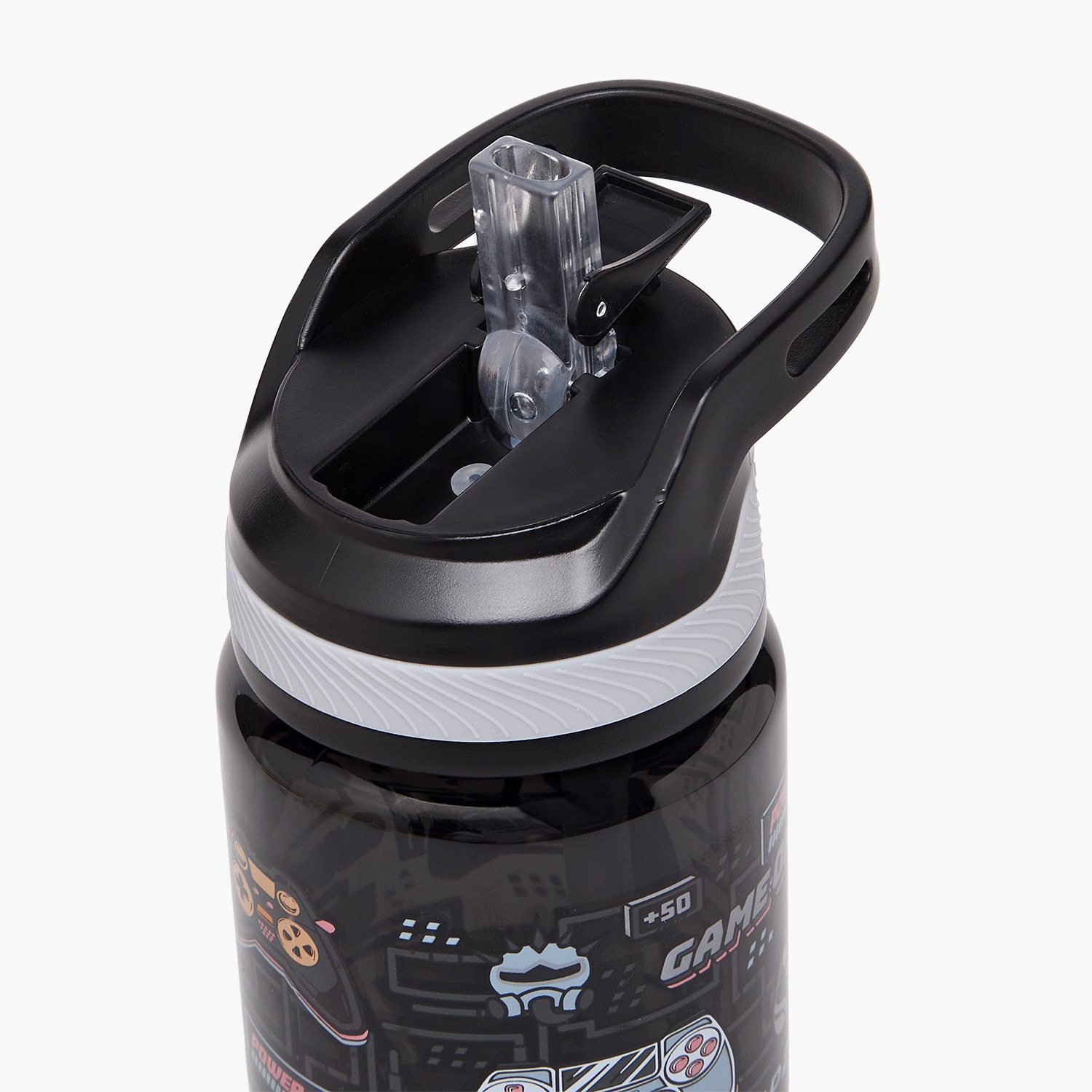 قارورة مياه بطبعات ألعاب بفوهة قابلة للطي ومقبض حمل - 750 مل-school-waterbottles-image-4