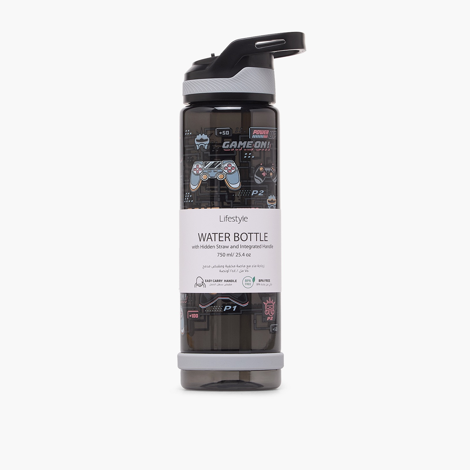 قارورة مياه بطبعات ألعاب بفوهة قابلة للطي ومقبض حمل - 750 مل-school-waterbottles-image-6