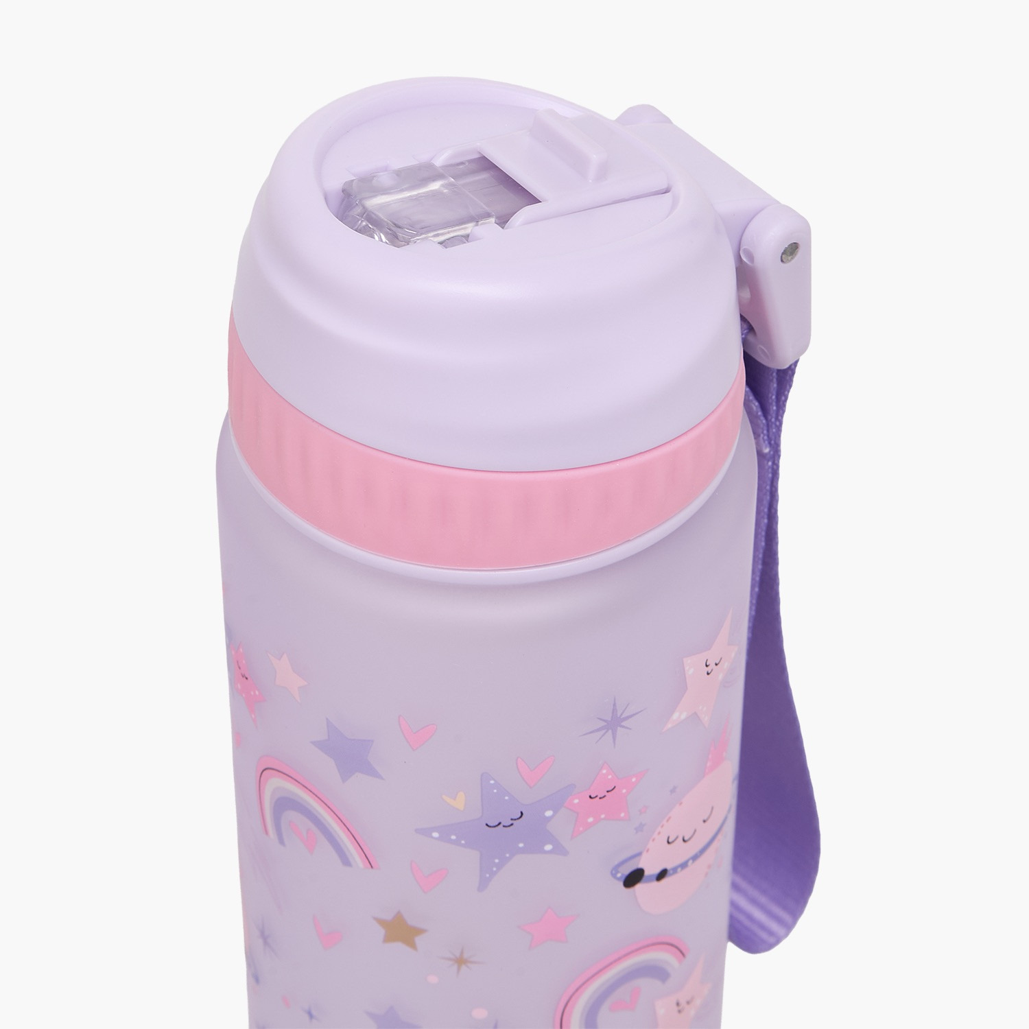 قارورة ماء بطبعة فضاء مع فوهة قلّابة ومقبض حزام - 750 مل-school-waterbottles-image-3