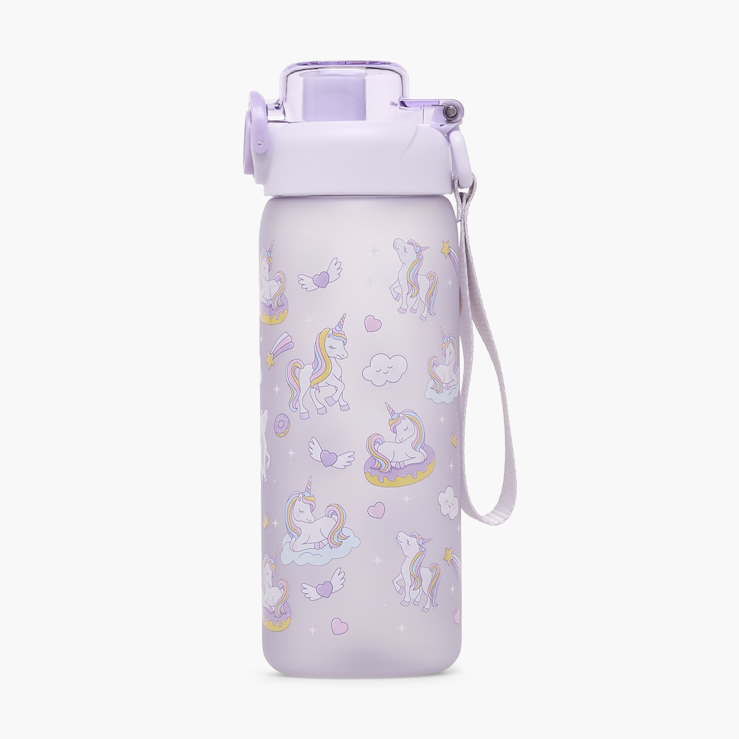 قارورة مياه بفوهة وغطاء قلاب وطبعات يونيكورن - 750 مل-school-waterbottles-image-1