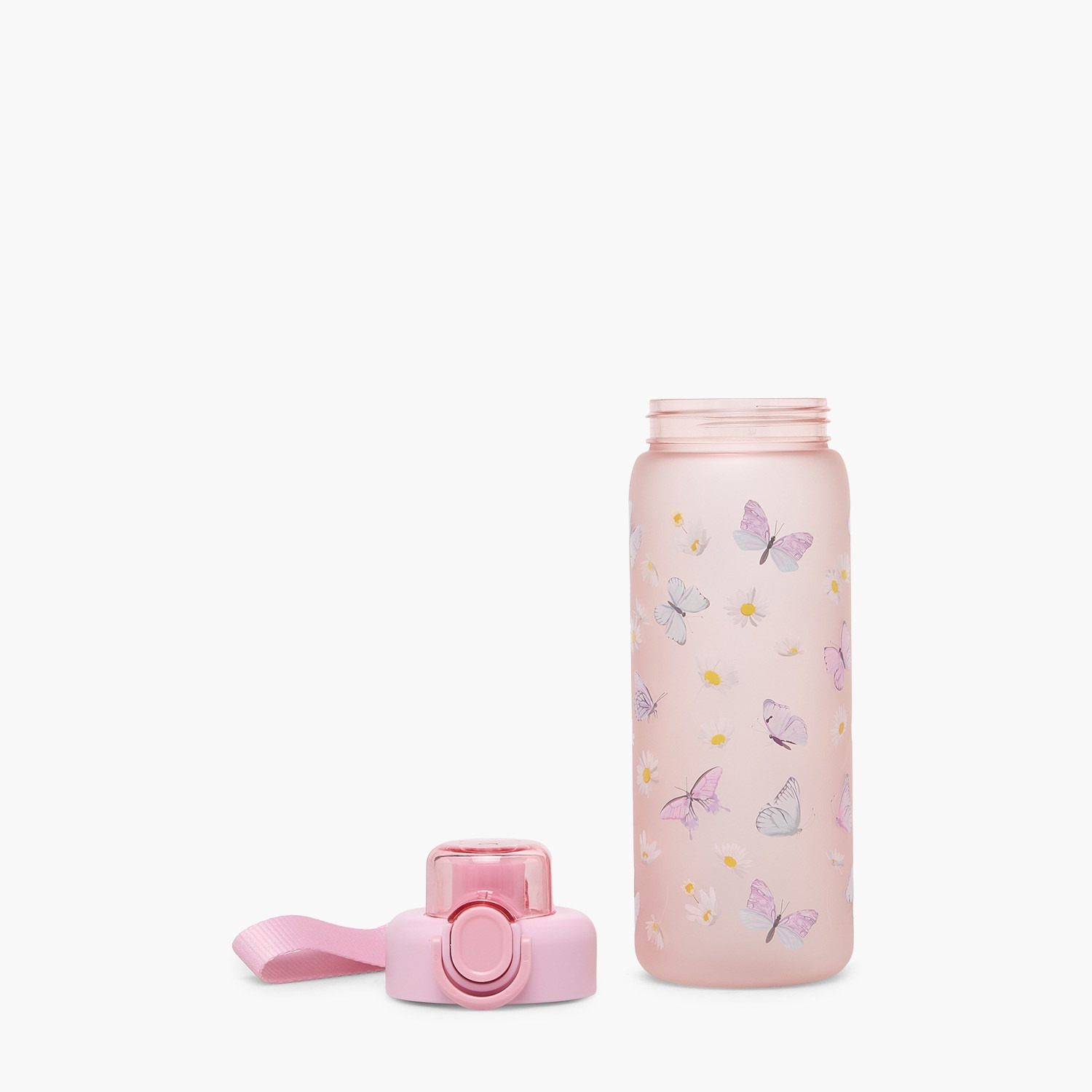 قارورة ماء بطبعة فراشة مع فوهة شرب وغطاء قلّاب - 750 مل-school-waterbottles-image-2