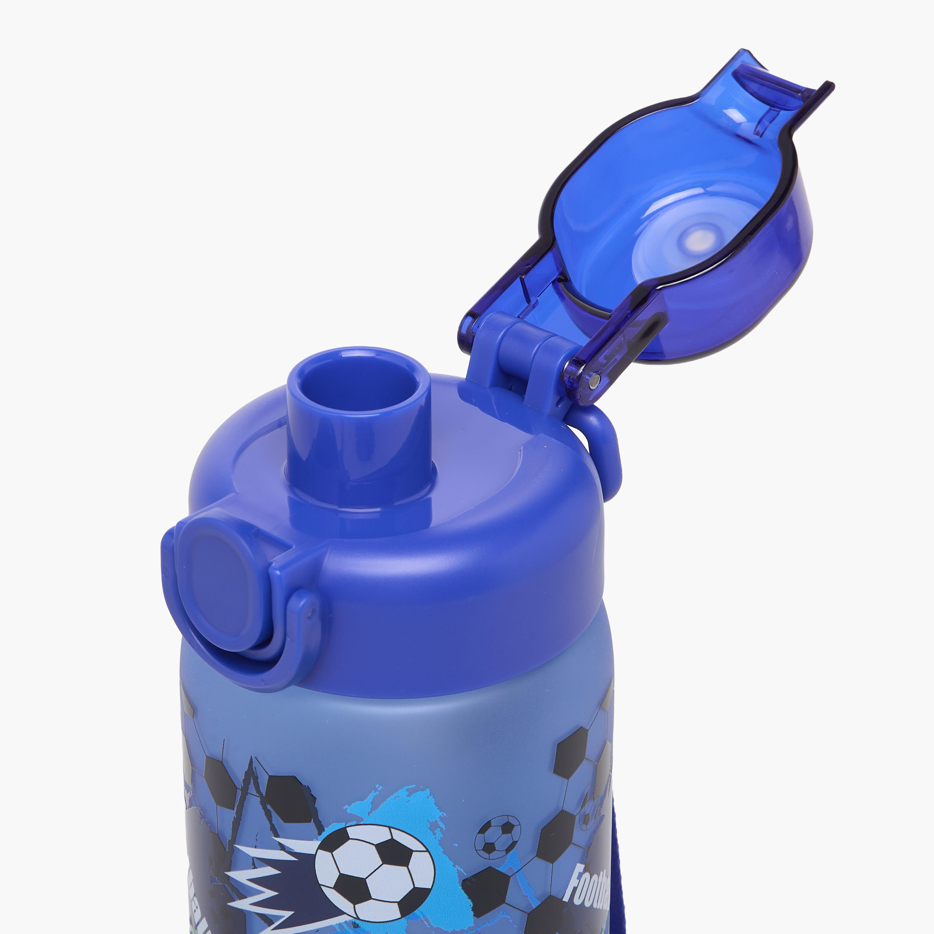 Football Print Water Bottle with Spout and Wristlet Strap - 750 ml-school-waterbottles-image-6