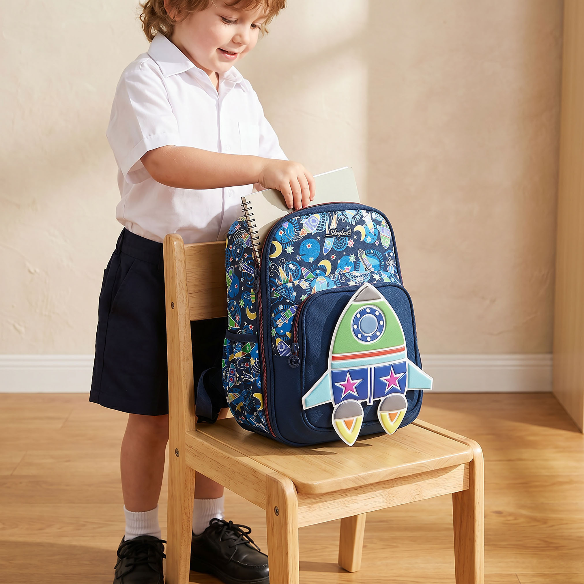 شنطة ظهر بجيب لابتوب وطبعات للأولاد بعمر 2-5 سنوات من سكايلار - 14 بوصة-school-bagsandbackpacks-backpacks-image-3