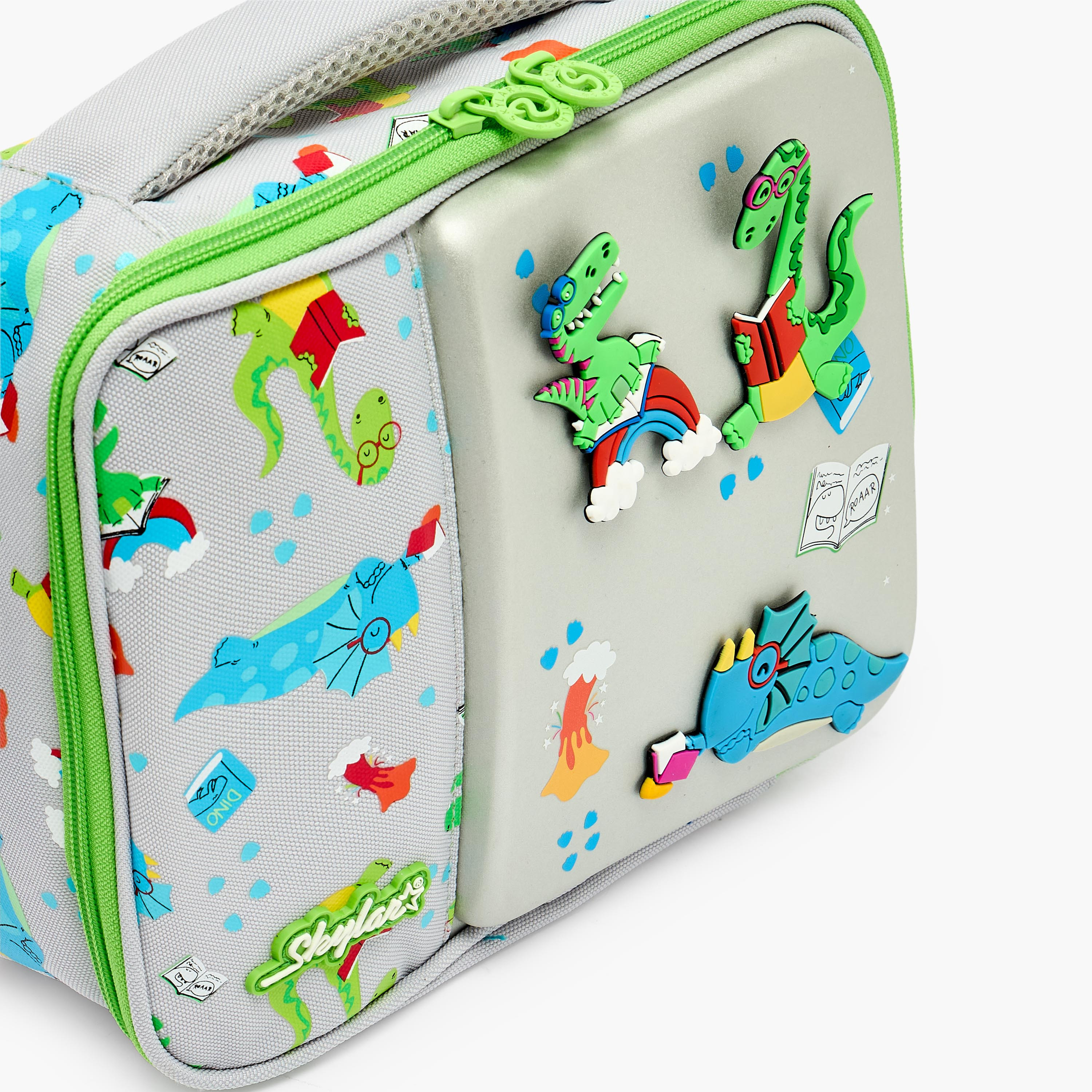 شنطة غداء بزينة ديناصور ومقبض علوي للأولاد 2 - 5 سنوات من سكايلر - 5 لتر-school-lunchessentials-lunchbags-image-3