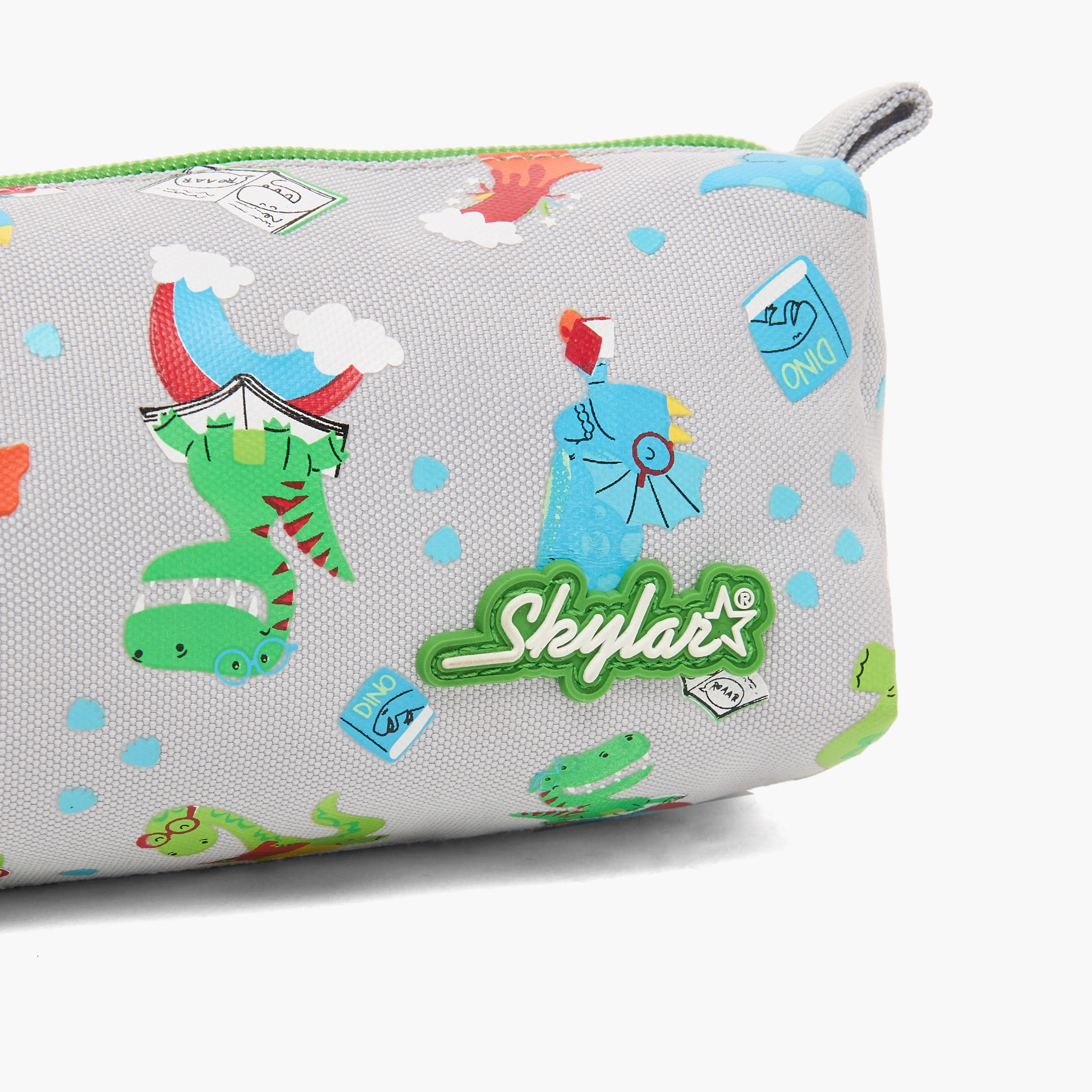Skylar Dinosaur Print Pencil Pouch with Zip Closure-school-stationery-pencilcases-image-7