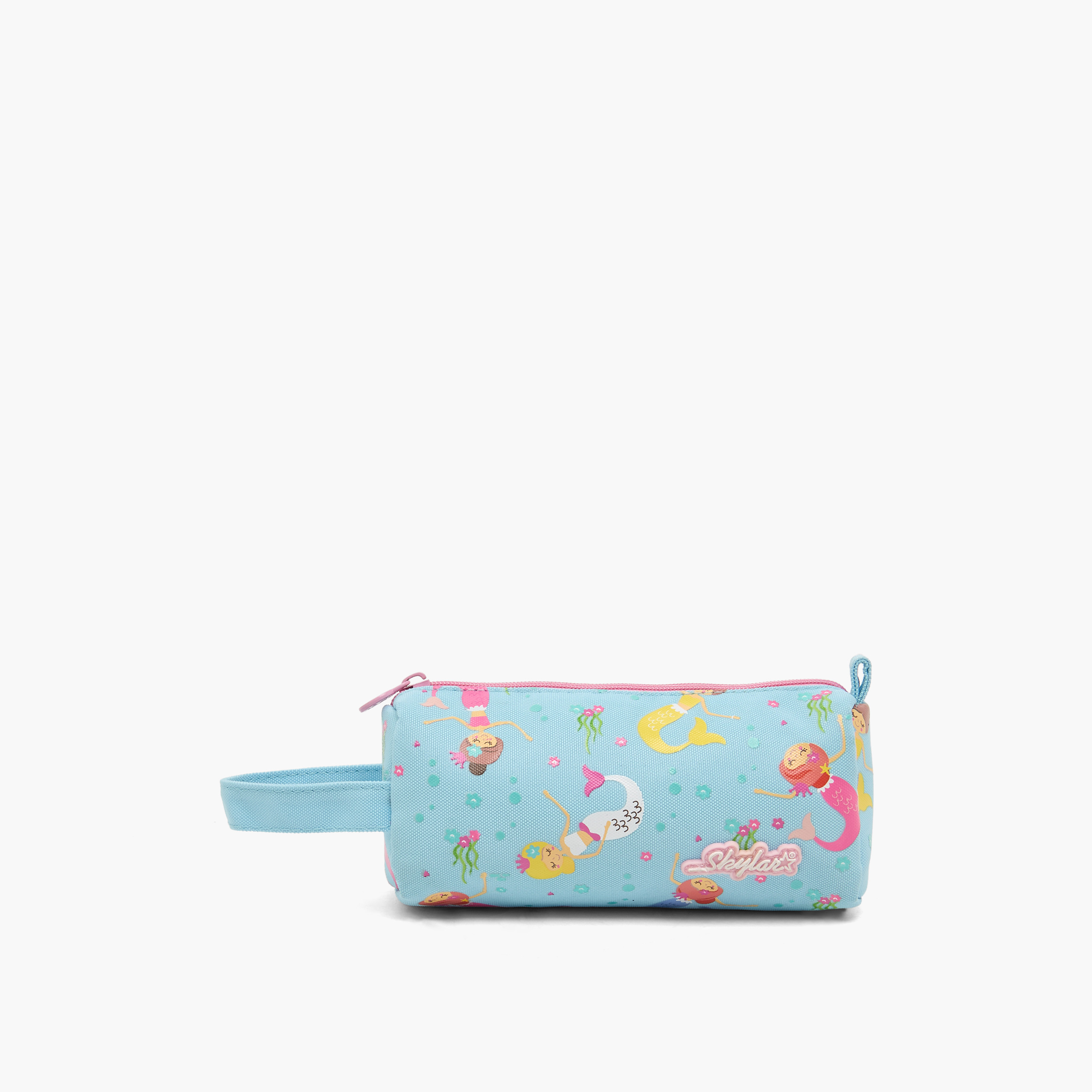 Skylar Mermaid Print Pencil Pouch with Zip Closure-school-stationery-pencilcases-image-1