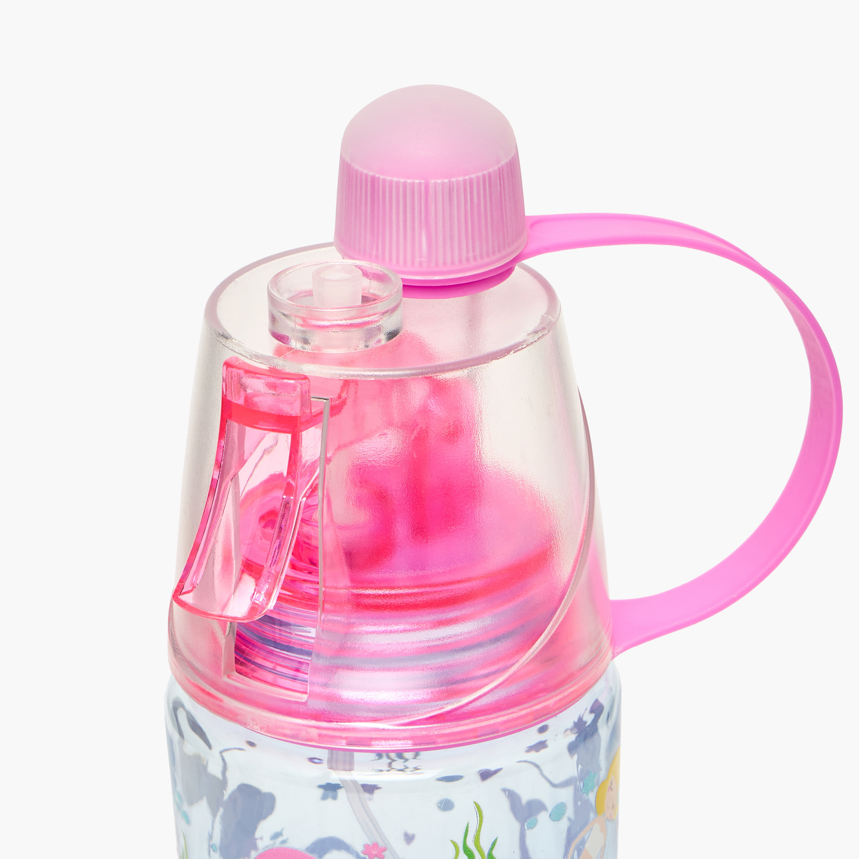Skylar Mermaid Print Tritan Water Bottle with Spout and Spray Nozzle-school-waterbottles-image-4