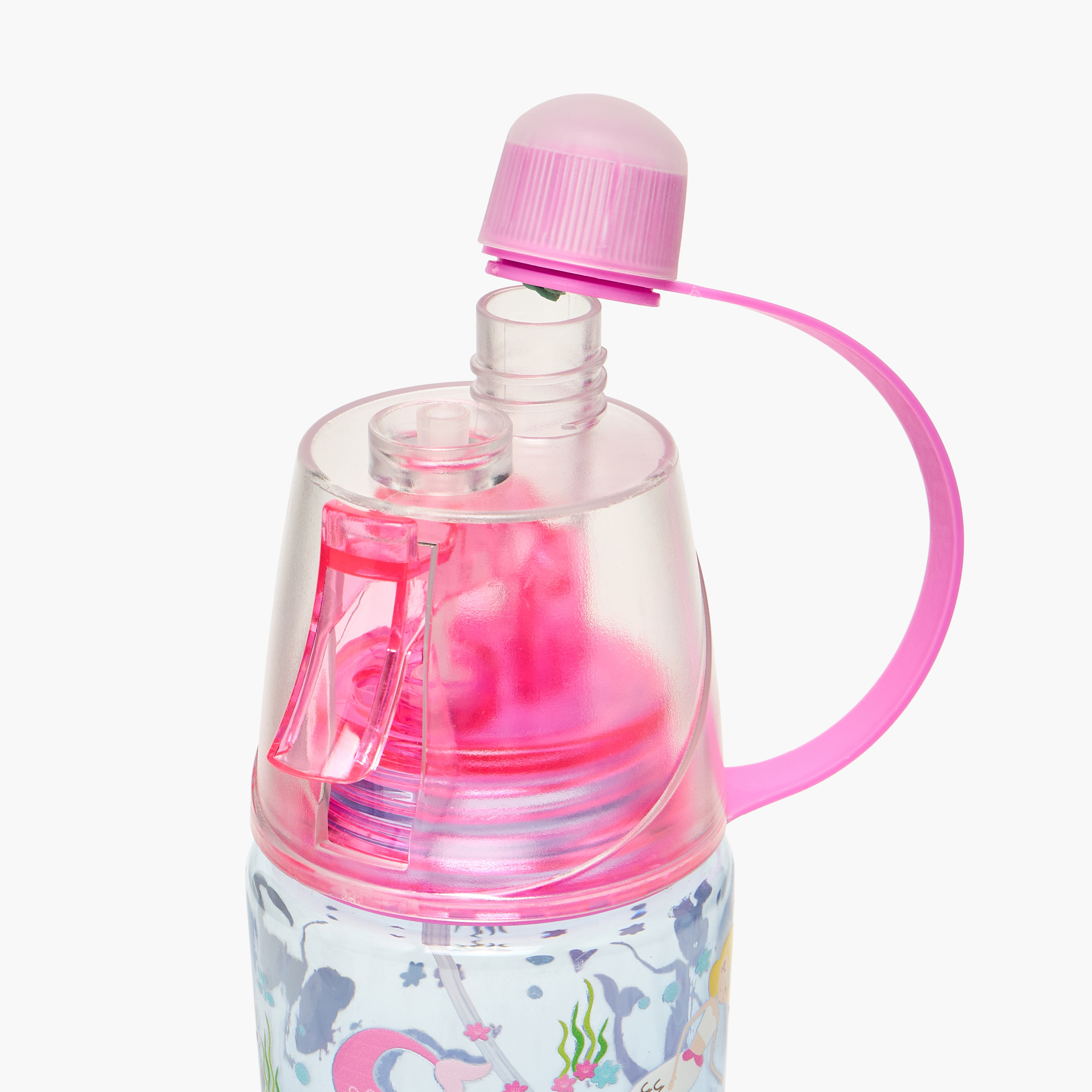Skylar Mermaid Print Tritan Water Bottle with Spout and Spray Nozzle-school-waterbottles-image-6