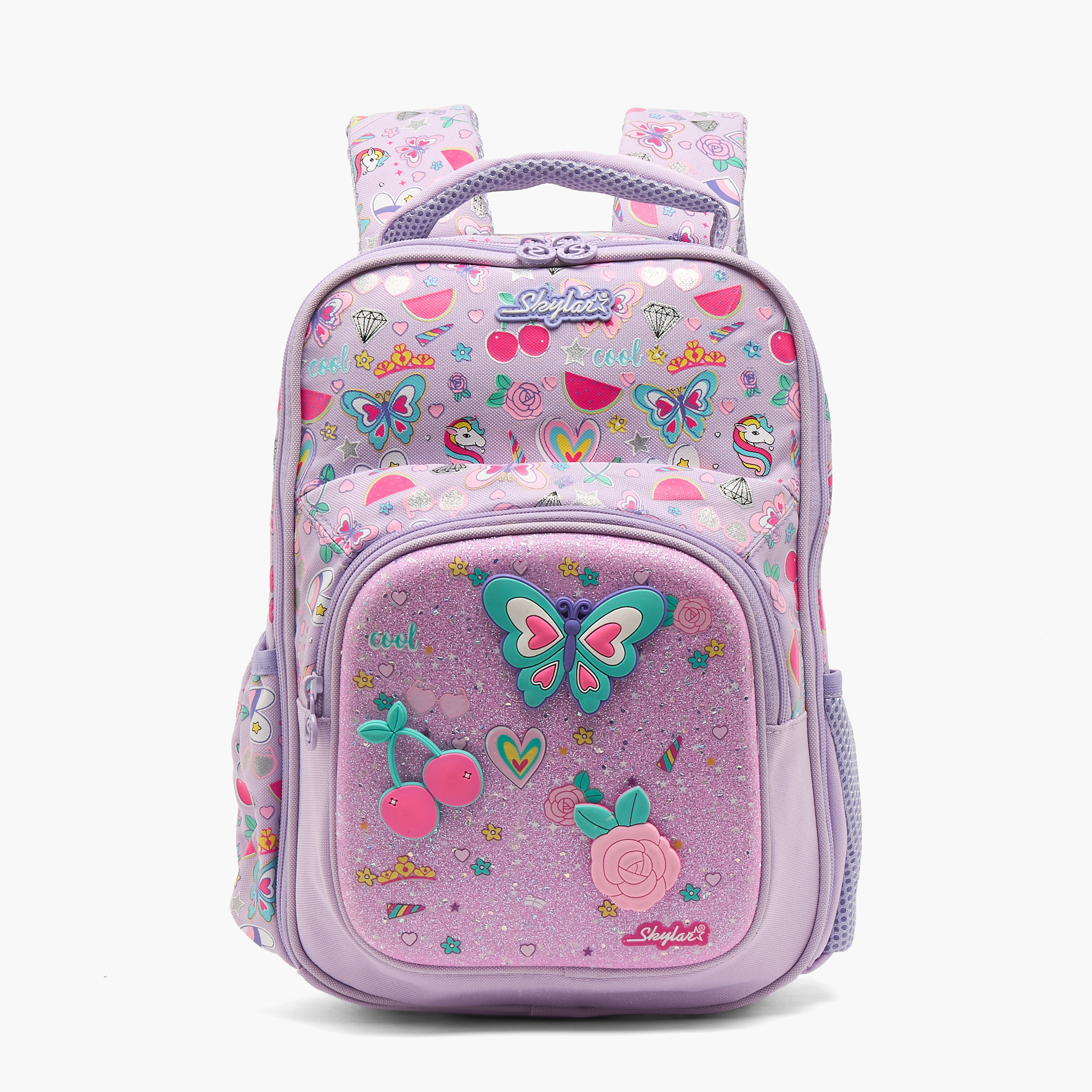 شنطة ظهر بجيب لابتوب وطبعات فراشات للبنات بعمر 2-5 سنوات من سكايلار - 14 بوصة-school-bagsandbackpacks-backpacks-image-1