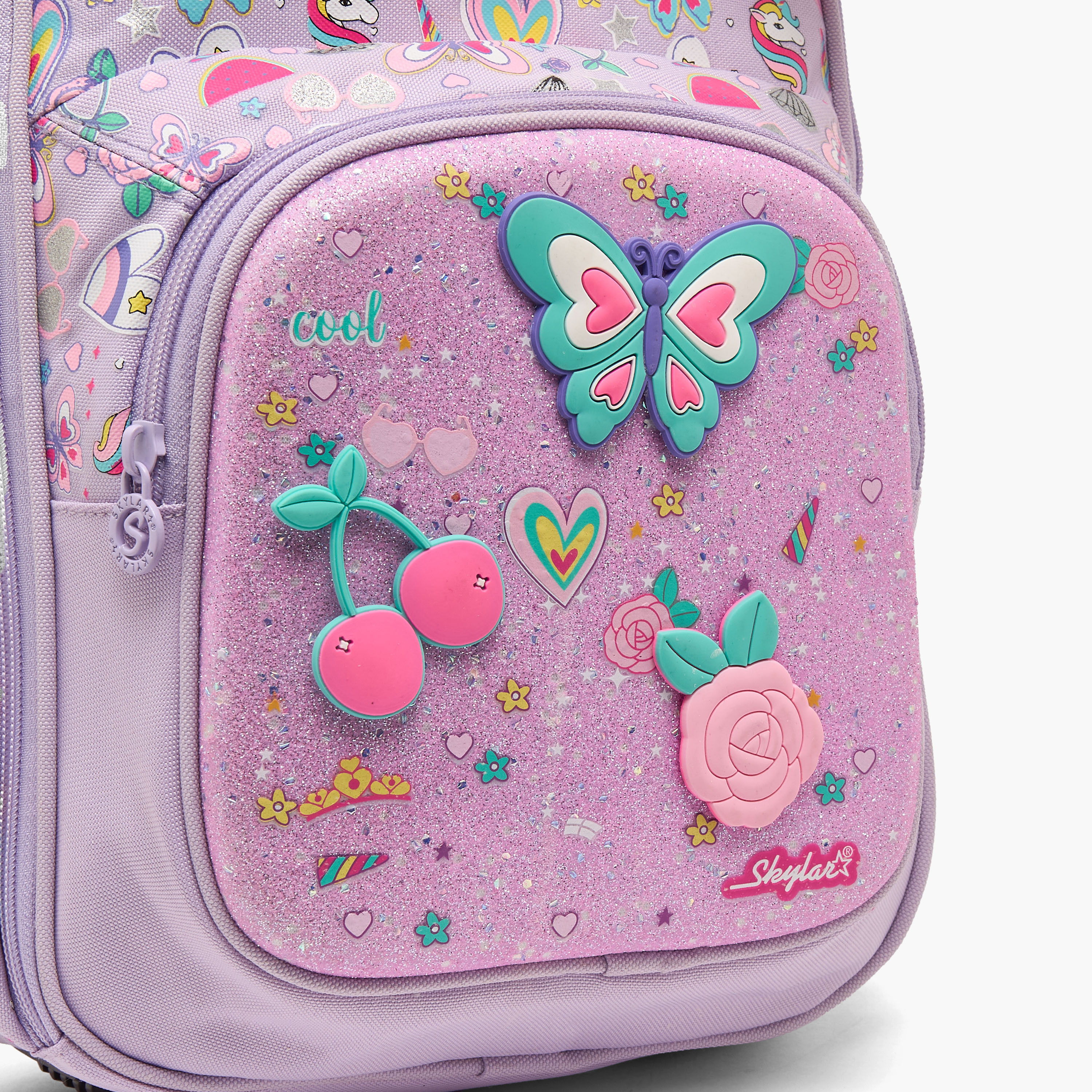شنطة ظهر بجيب لابتوب وطبعات فراشات للبنات بعمر 2-5 سنوات من سكايلار - 14 بوصة-school-bagsandbackpacks-backpacks-image-4