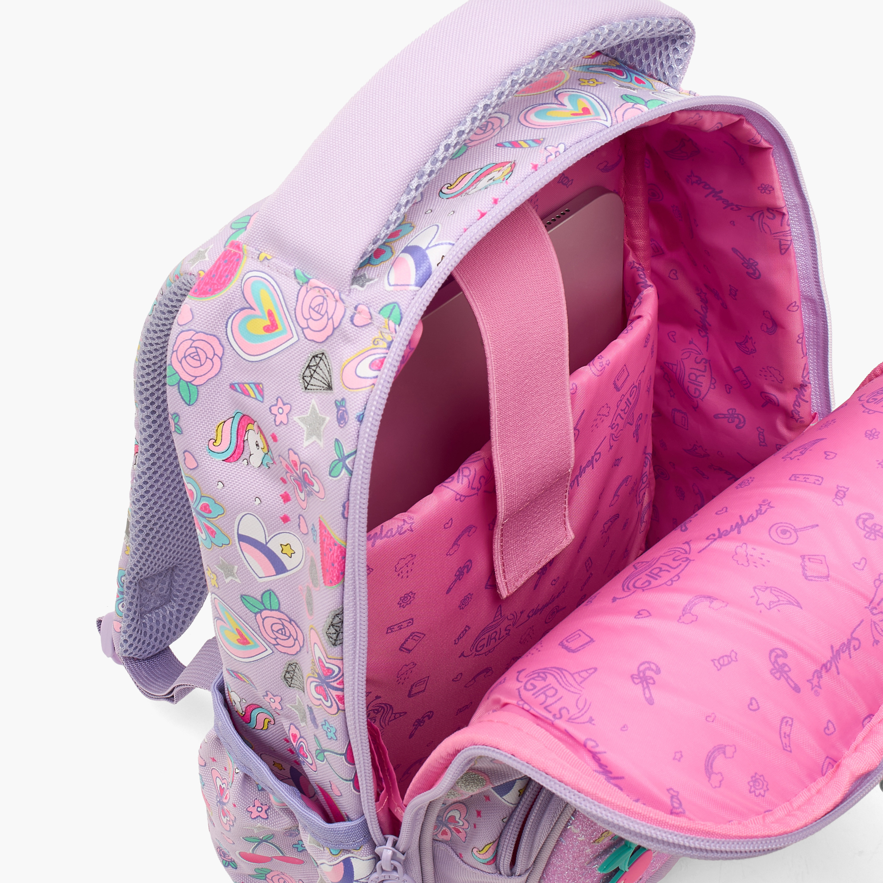 شنطة ظهر بجيب لابتوب وطبعات فراشات للبنات بعمر 2-5 سنوات من سكايلار - 14 بوصة-school-bagsandbackpacks-backpacks-image-5