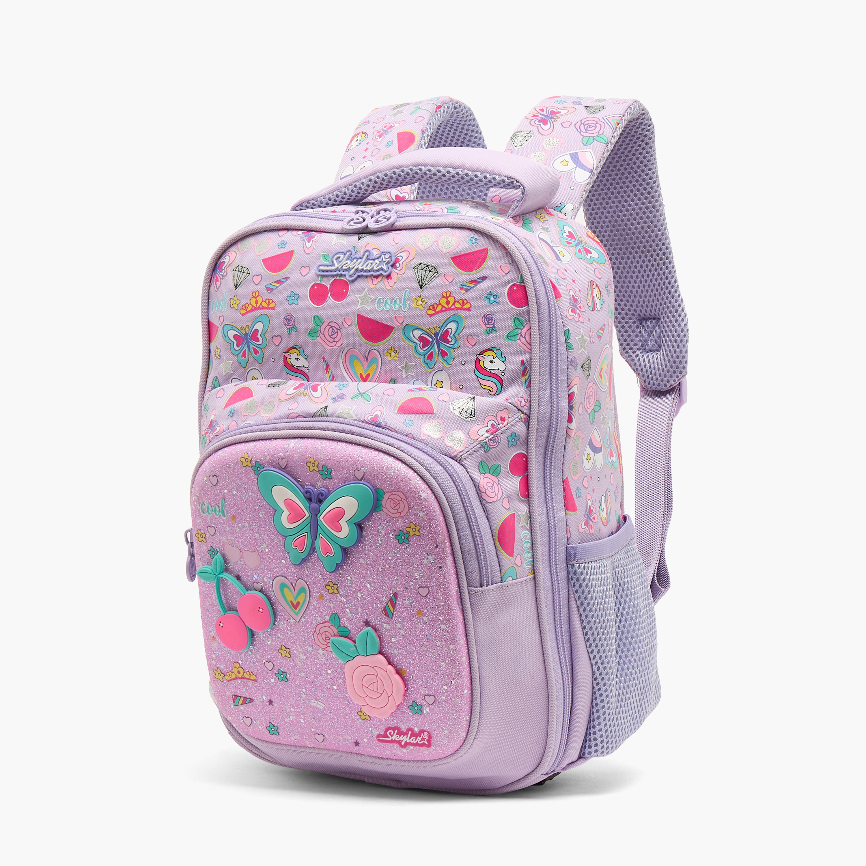 شنطة ظهر بجيب لابتوب وطبعات فراشات للبنات بعمر 2-5 سنوات من سكايلار - 14 بوصة-school-bagsandbackpacks-backpacks-image-6