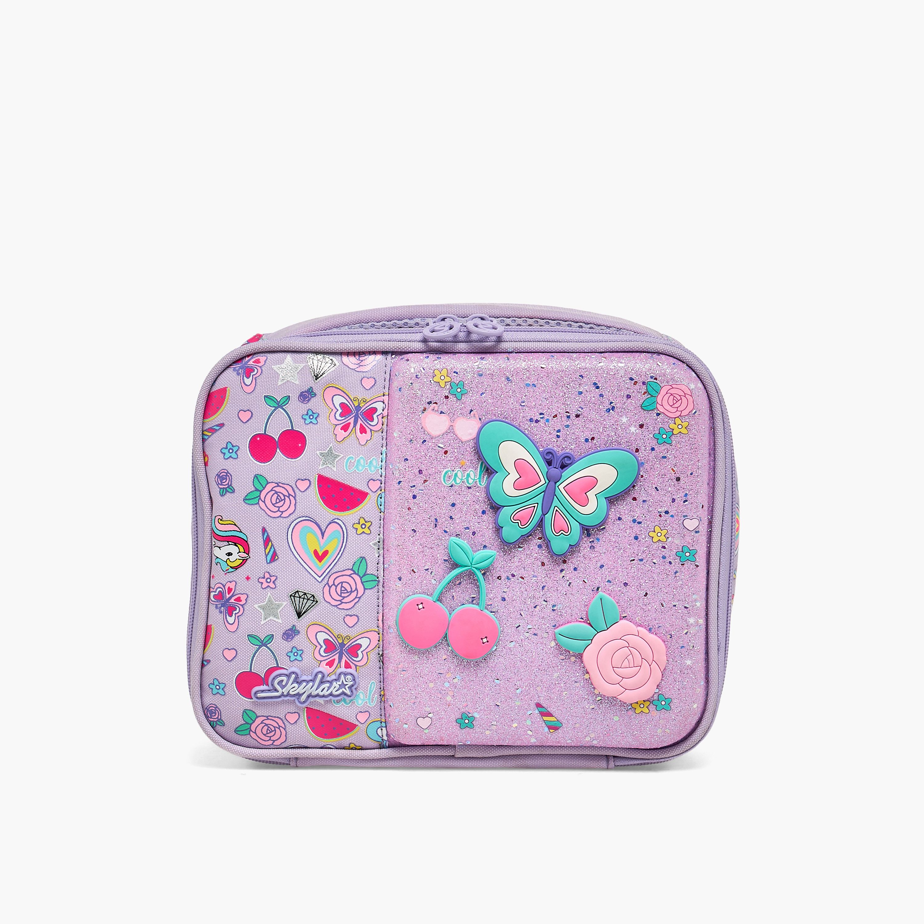 شنطة غداء بتفاصيل فراشة للبنات من 2-5 سنوات بمقبض علوي من سكاي لار - 5 لتر-school-lunchessentials-lunchbags-image-1