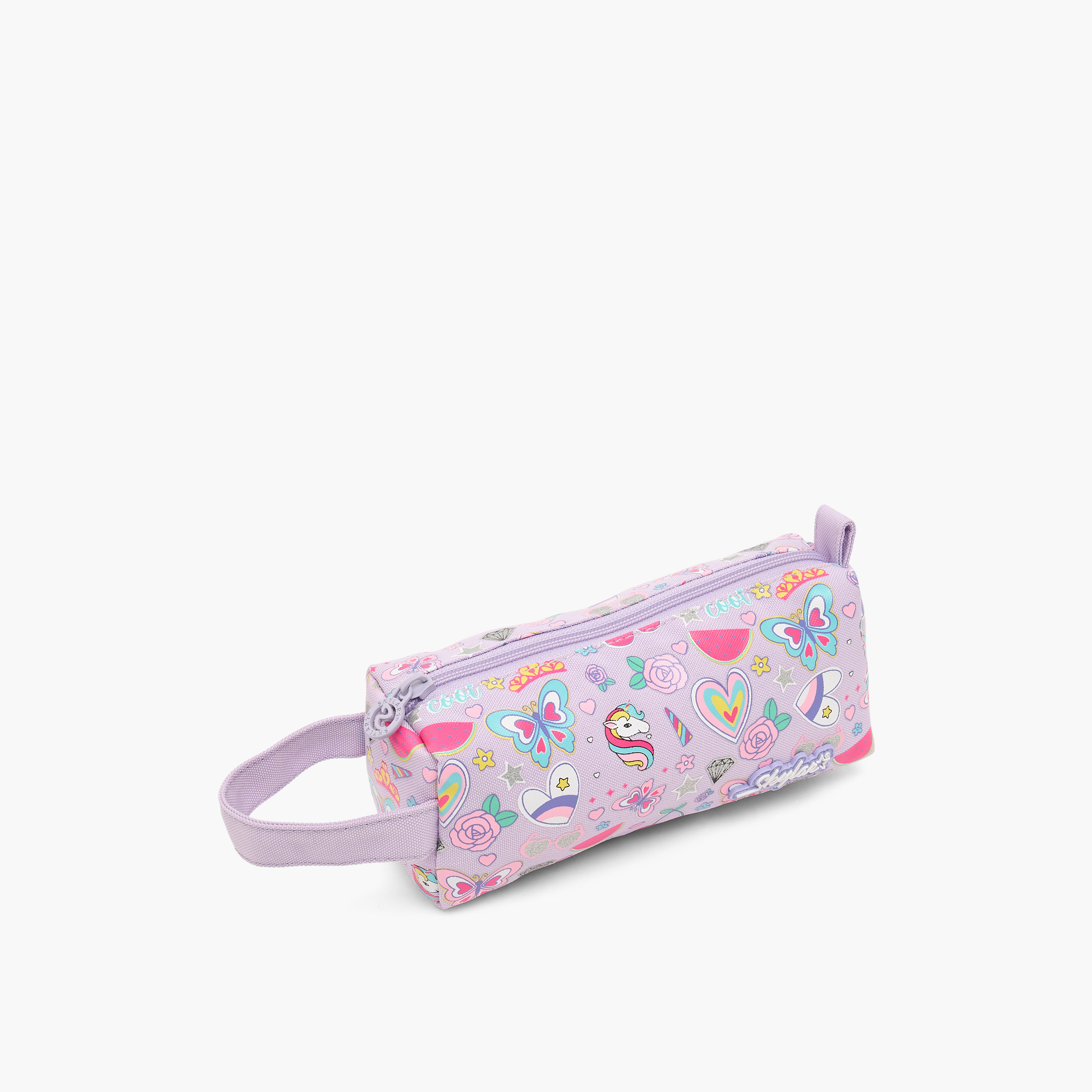 Skylar Butterfly Print Pencil Pouch with Zip Closure-school-stationery-pencilcases-image-3