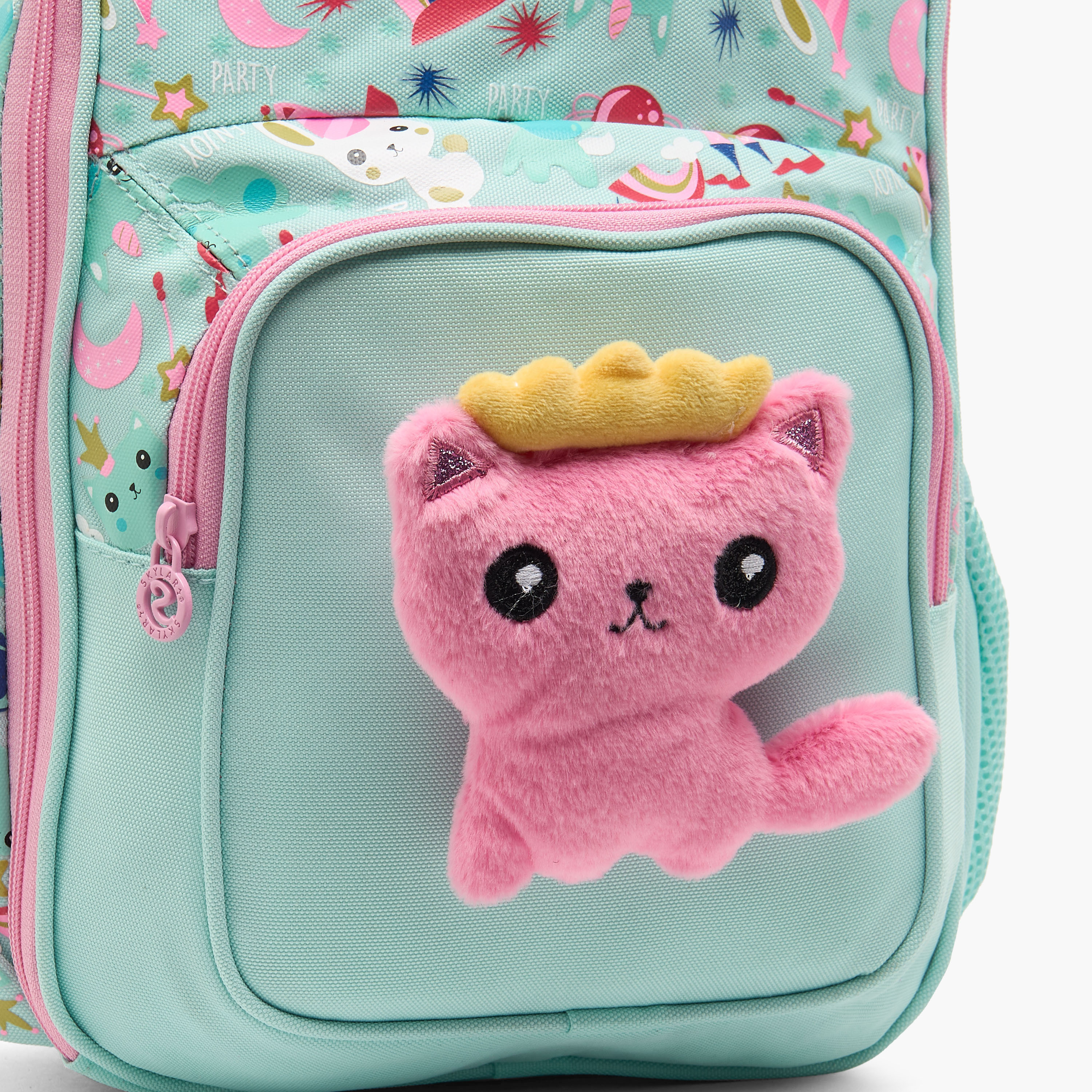 شنطة ظهر بطبعات قطة للبنات 5-8 سنوات مع قسم للابتوب - 14 بوصة-school-bagsandbackpacks-backpacks-image-4