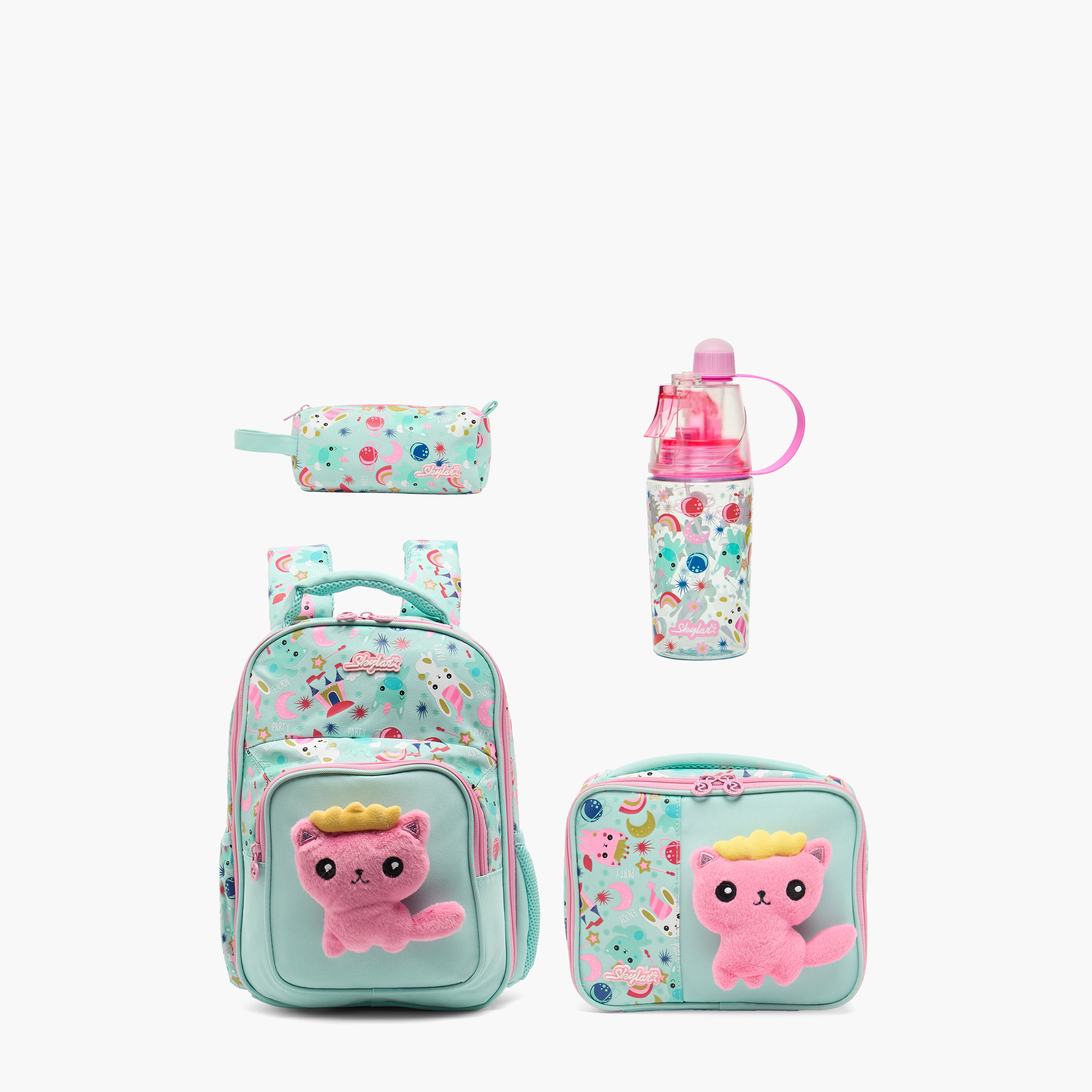 شنطة ظهر بطبعات قطة للبنات 5-8 سنوات مع قسم للابتوب - 14 بوصة-school-bagsandbackpacks-backpacks-image-9