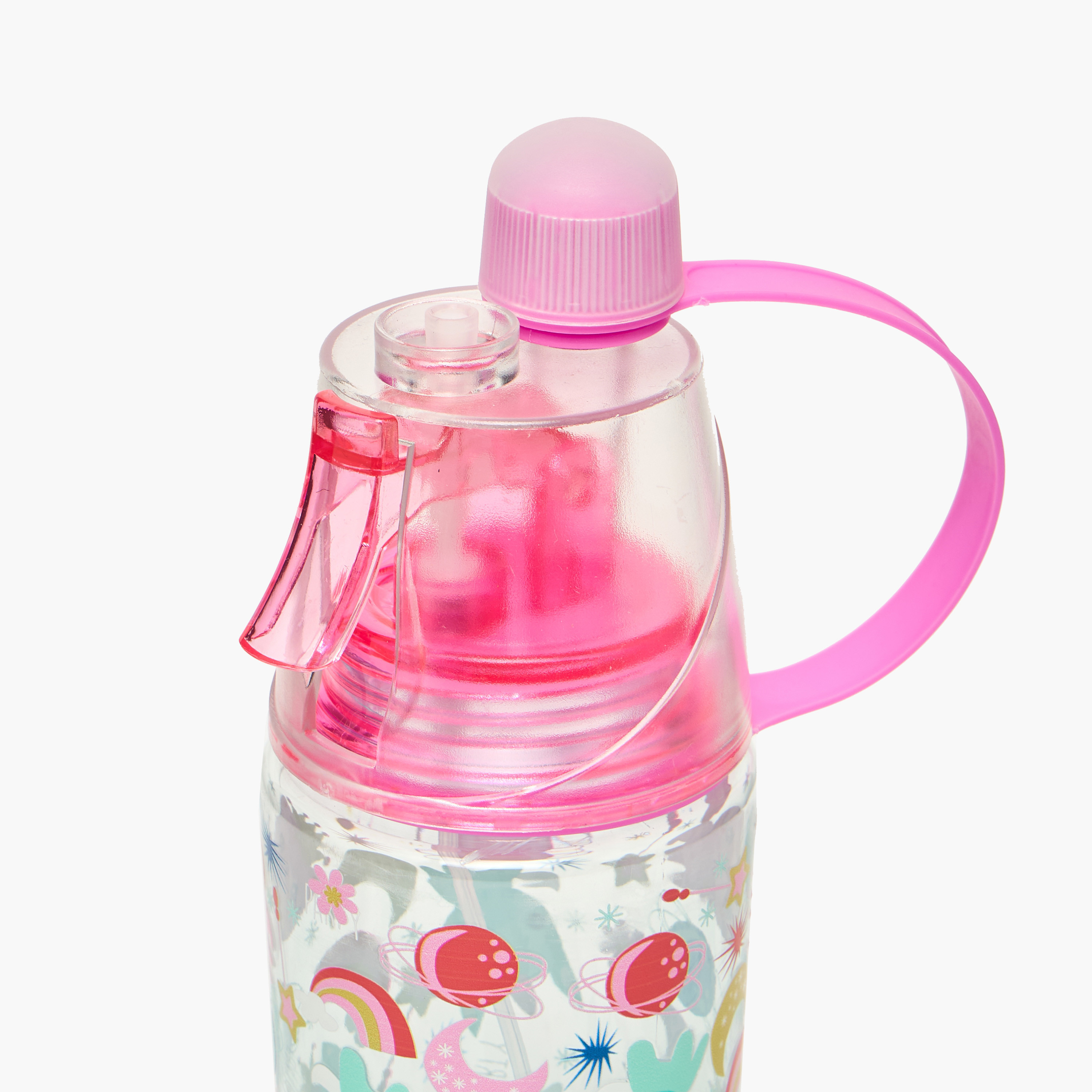 Skylar Unicorn Print Tritan Water Bottle with Spout and Spray Nozzle-school-waterbottles-image-4