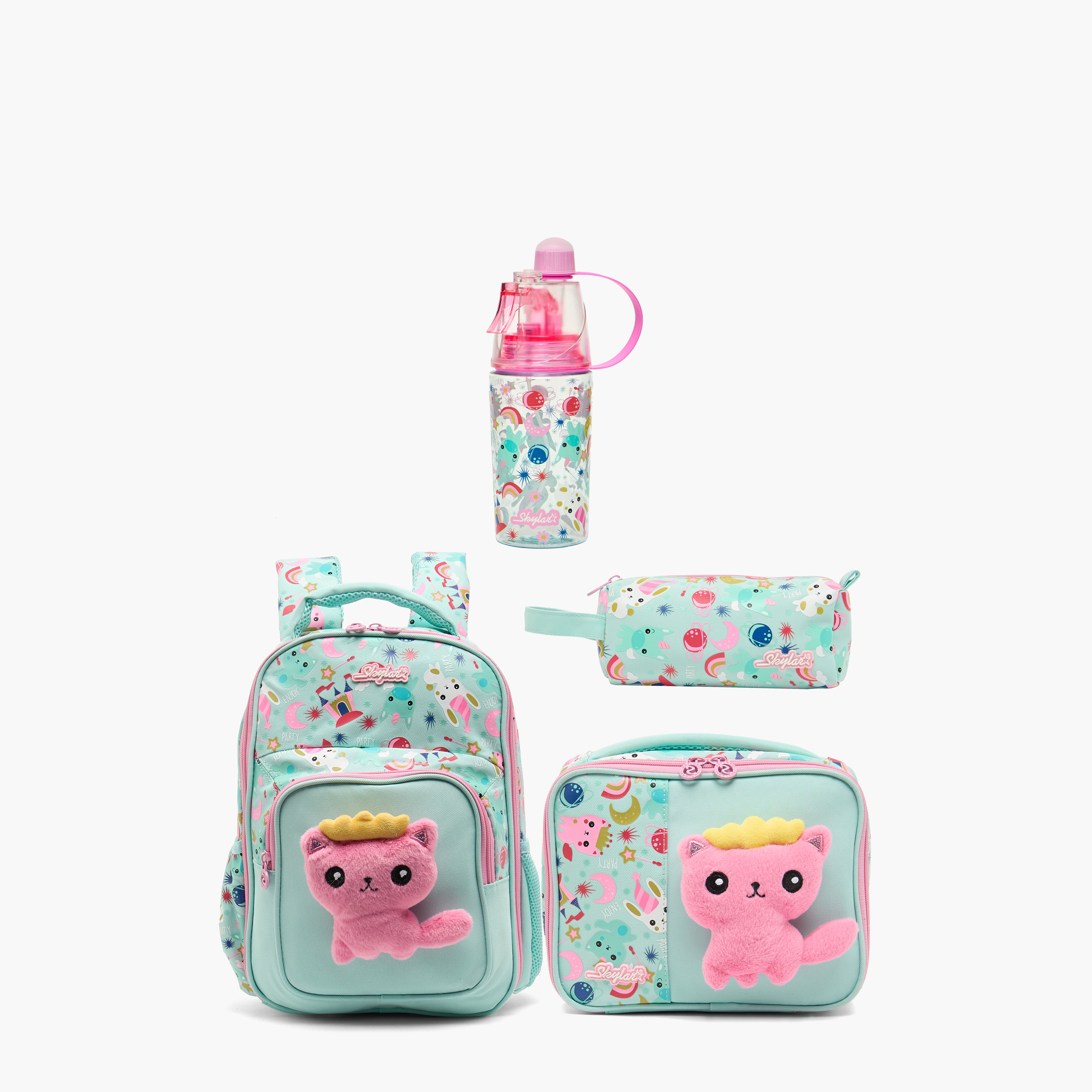 Skylar Unicorn Print Tritan Water Bottle with Spout and Spray Nozzle-school-waterbottles-image-7