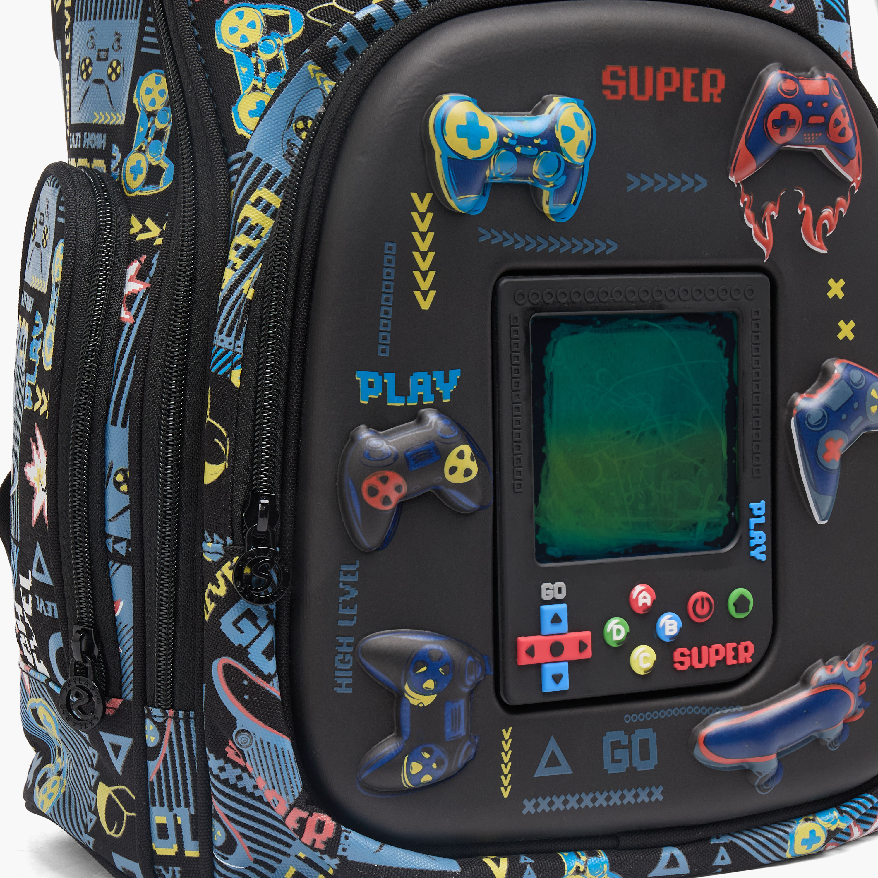 Skylar Gaming Print Backpack for Boys 8-13 Years with LCD Pad - 16 inches-school-bagsandbackpacks-backpacks-image-3