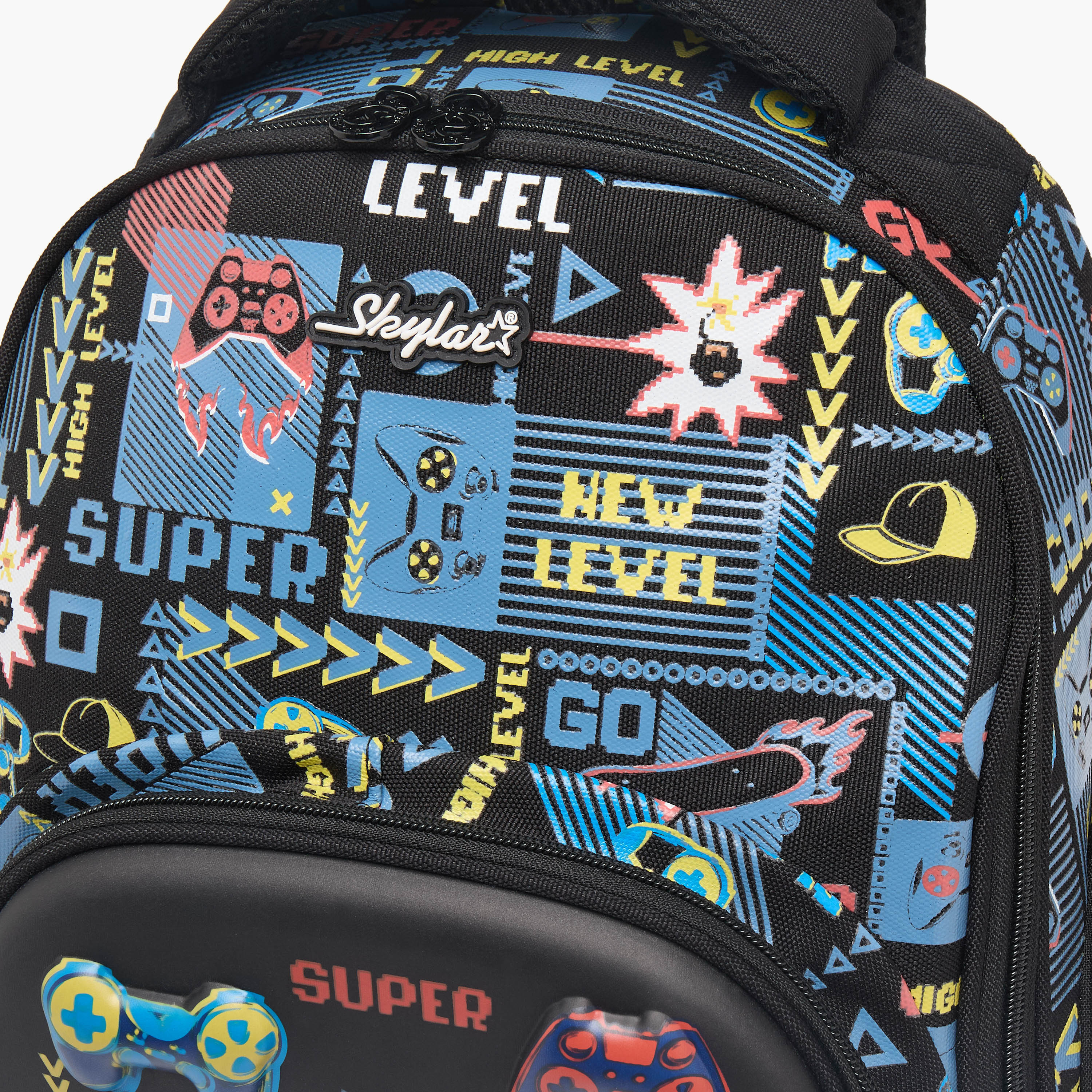 Skylar Gaming Print Backpack for Boys 8-13 Years with LCD Pad - 16 inches-school-bagsandbackpacks-backpacks-image-4