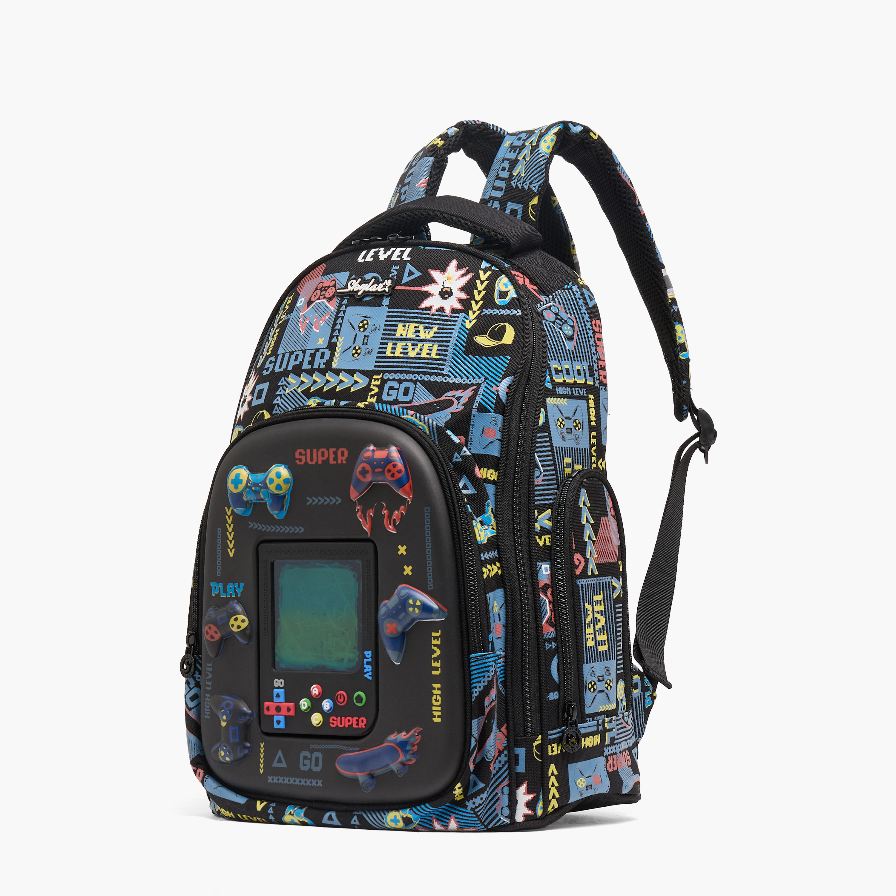 Skylar Gaming Print Backpack for Boys 8-13 Years with LCD Pad - 16 inches-school-bagsandbackpacks-backpacks-image-10