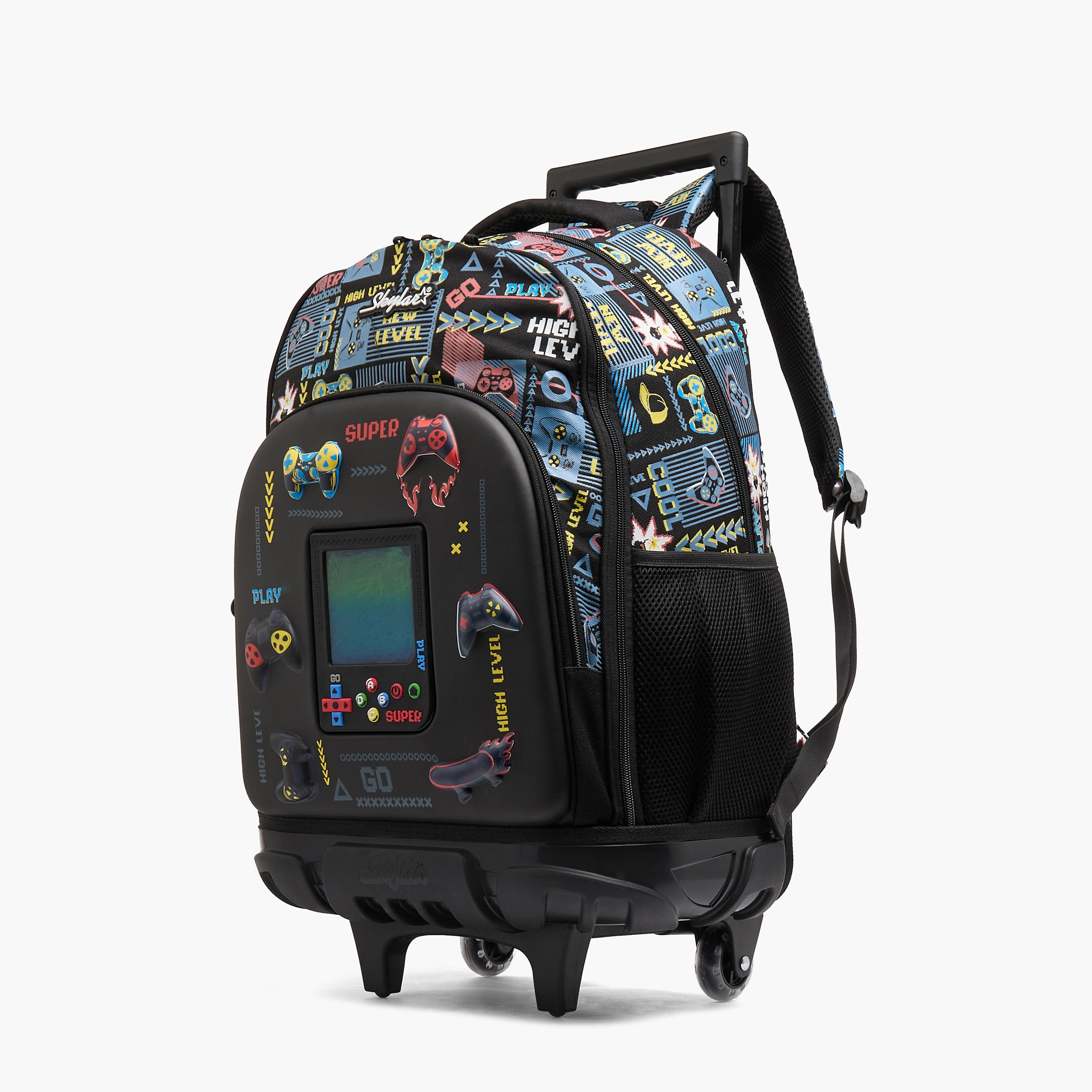Skylar Gaming Print Trolley Bag for Boys 8-13 Years Retractable Handle - 17 inches-school-bagsandbackpacks-trolleybags-image-12