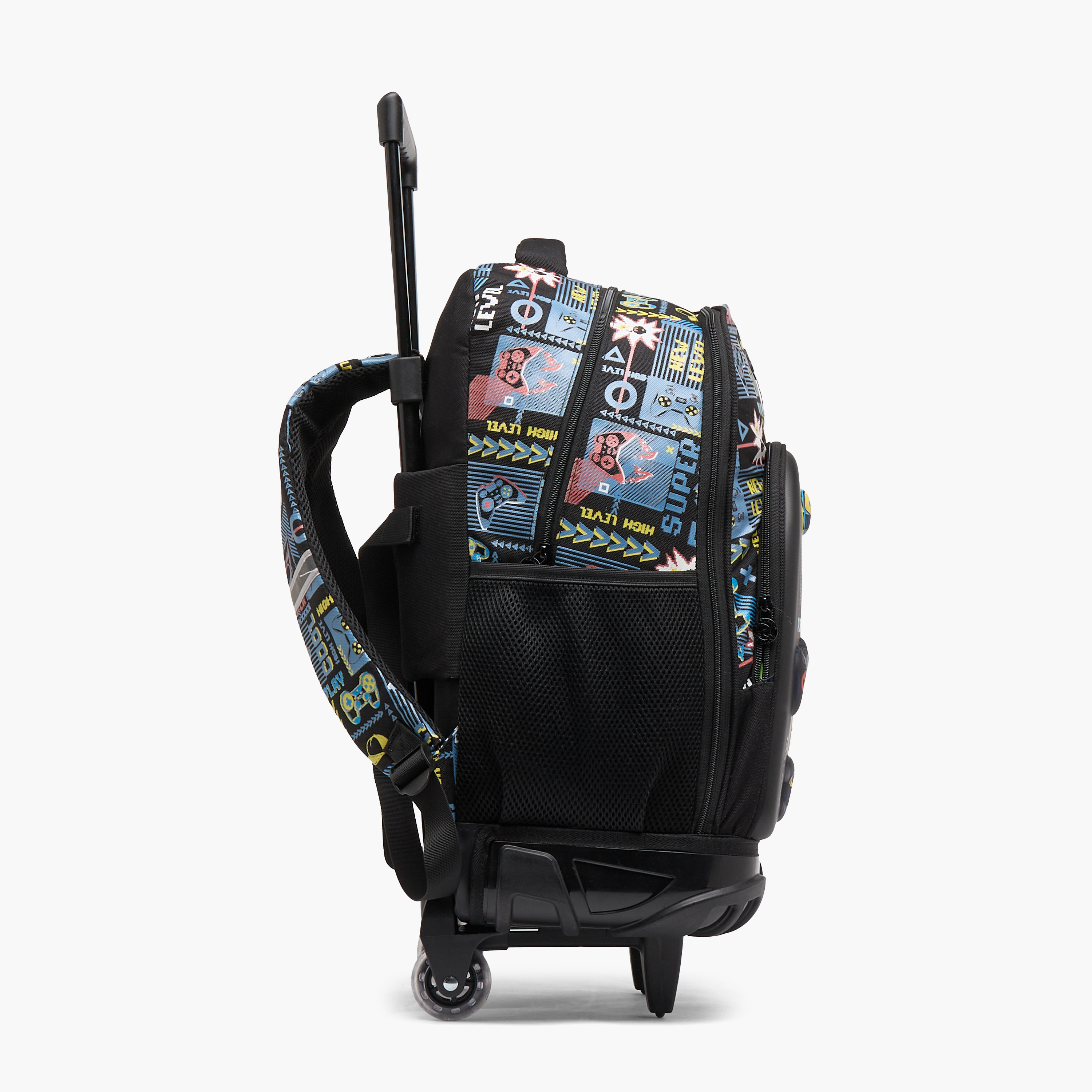 Skylar Gaming Print Trolley Bag for Boys 8-13 Years Retractable Handle - 17 inches-school-bagsandbackpacks-trolleybags-image-13