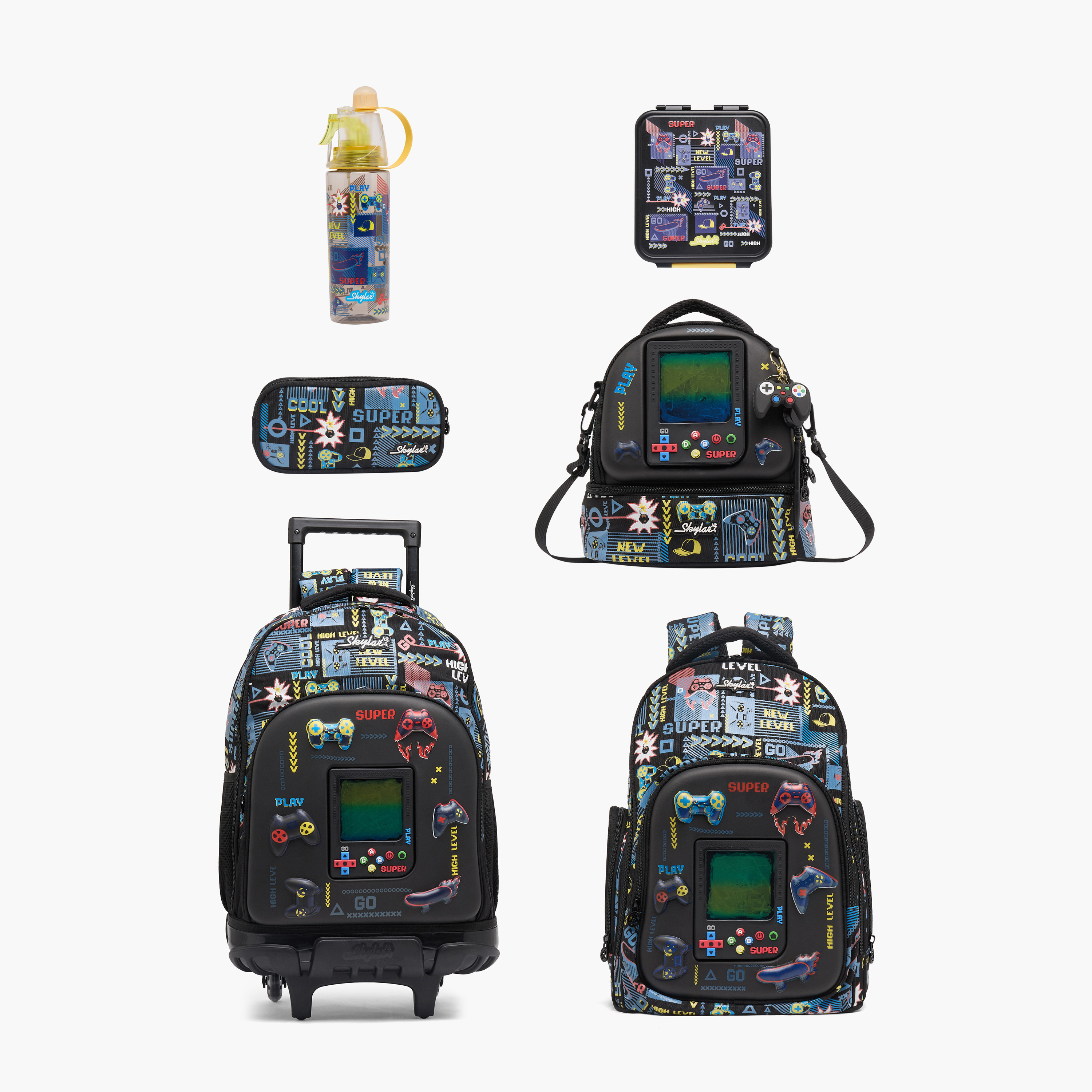 Skylar Gaming Print Trolley Bag for Boys 8-13 Years Retractable Handle - 17 inches-school-bagsandbackpacks-trolleybags-image-16