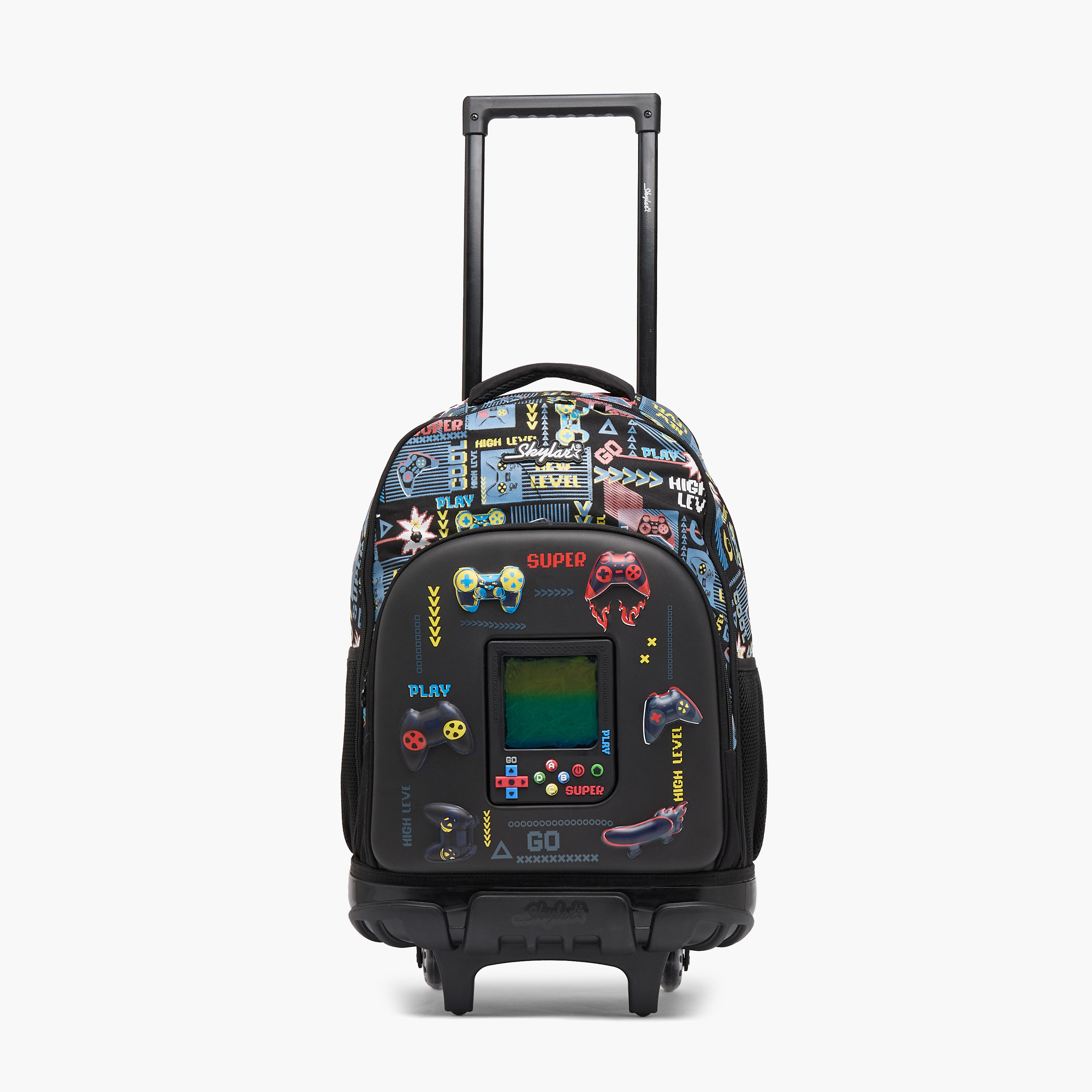 Skylar Gaming Print Trolley Bag for Boys 8-13 Years Retractable Handle - 17 inches-school-bagsandbackpacks-trolleybags-image-2