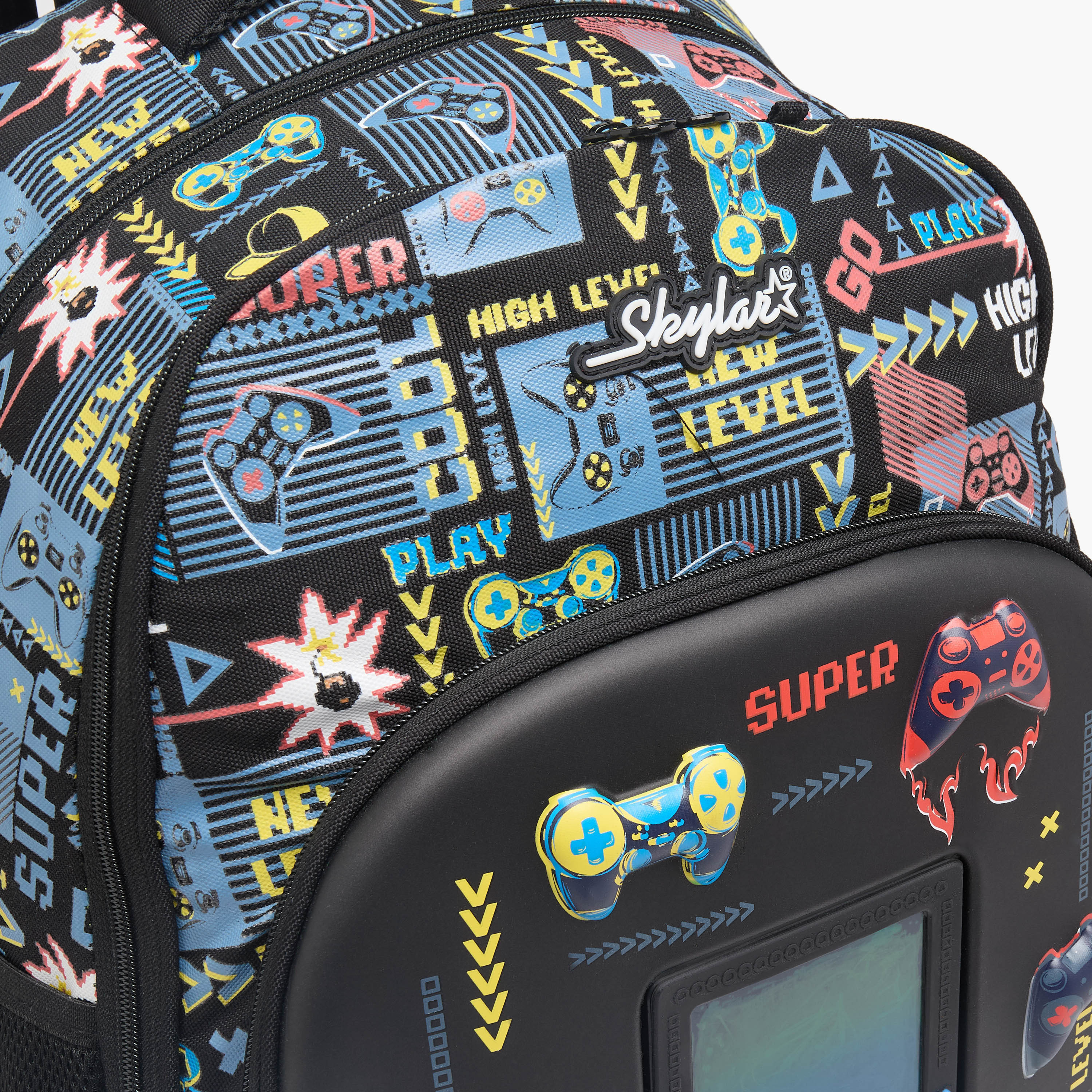 Skylar Gaming Print Trolley Bag for Boys 8-13 Years Retractable Handle - 17 inches-school-bagsandbackpacks-trolleybags-image-4