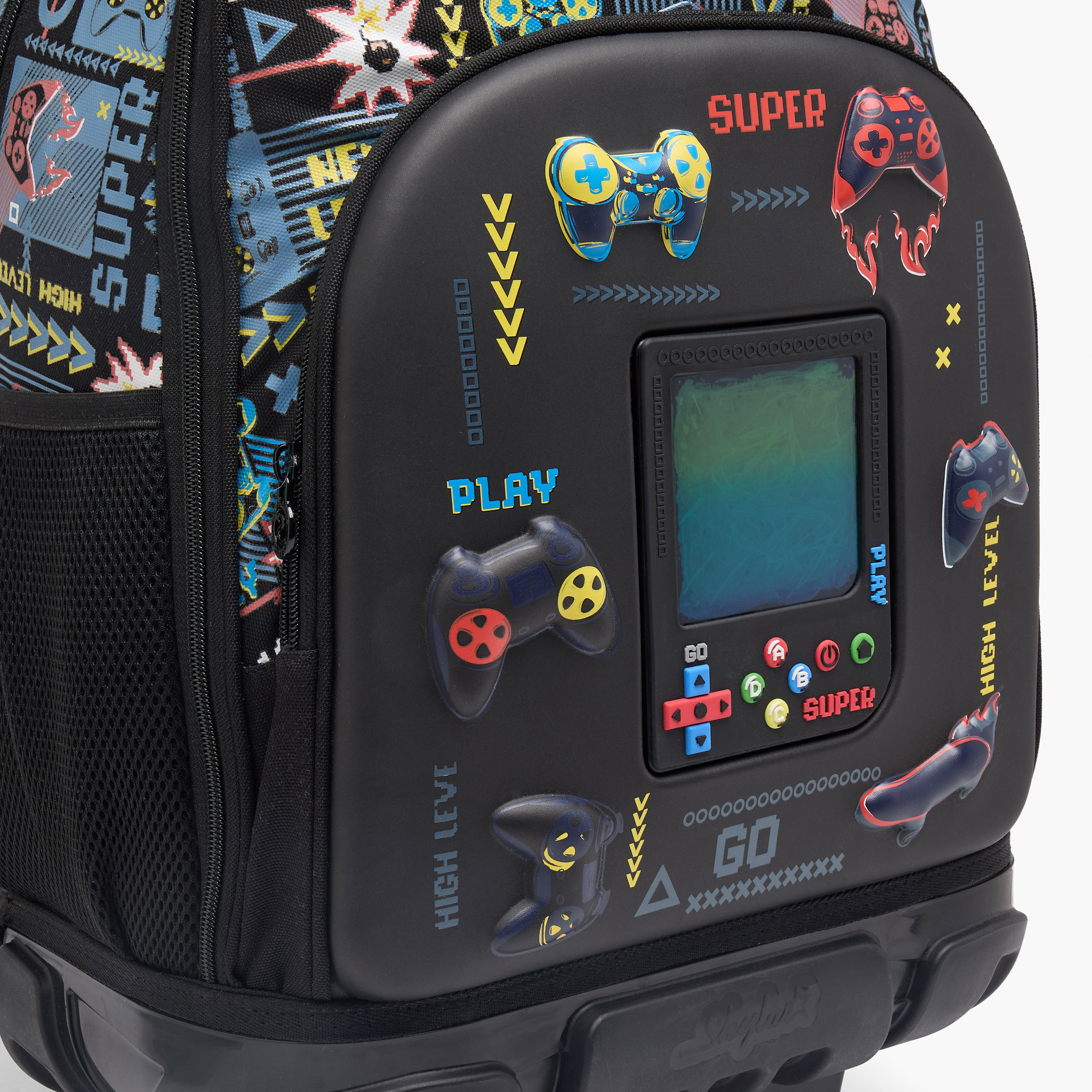 Skylar Gaming Print Trolley Bag for Boys 8-13 Years Retractable Handle - 17 inches-school-bagsandbackpacks-trolleybags-image-5