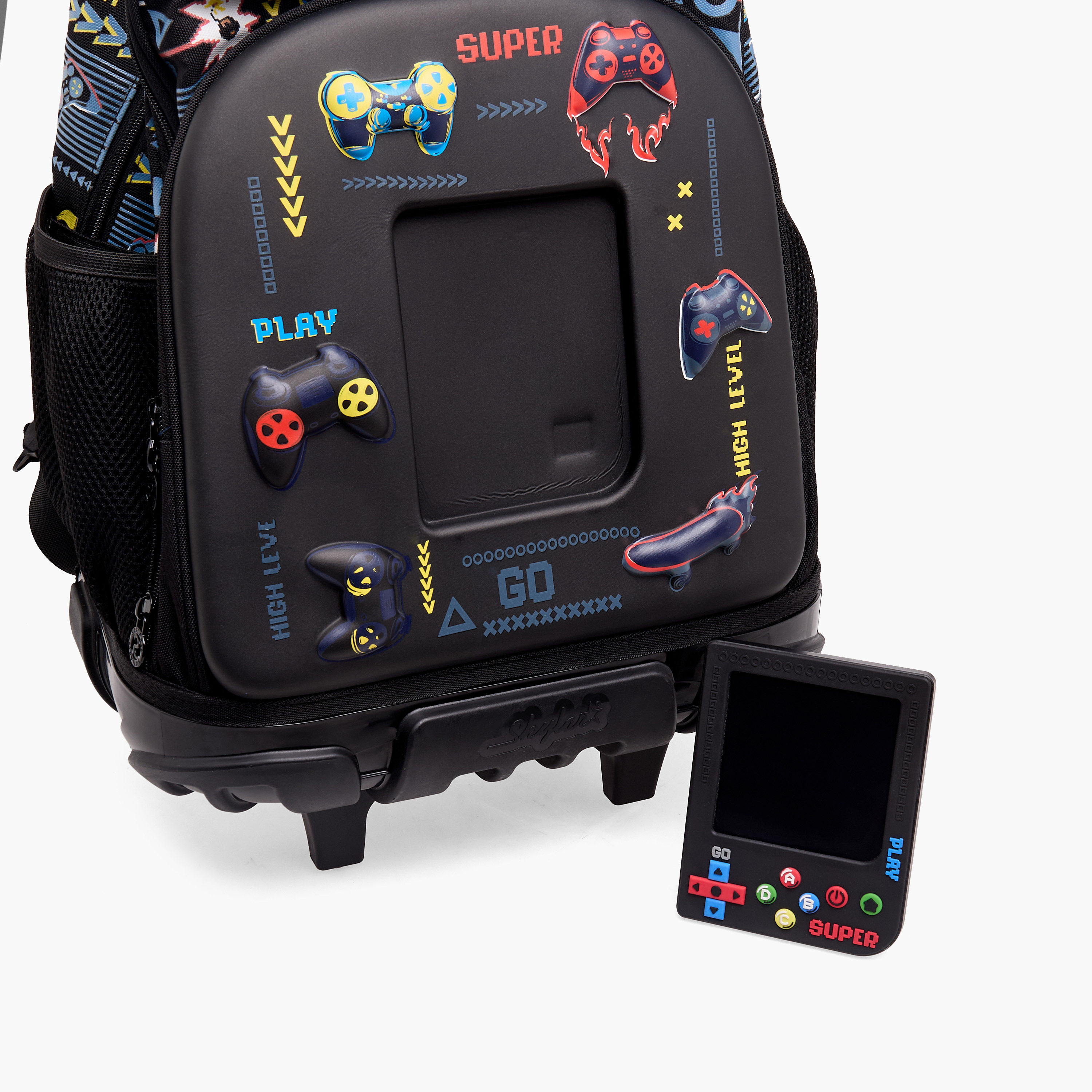 Skylar Gaming Print Trolley Bag for Boys 8-13 Years Retractable Handle - 17 inches-school-bagsandbackpacks-trolleybags-image-9