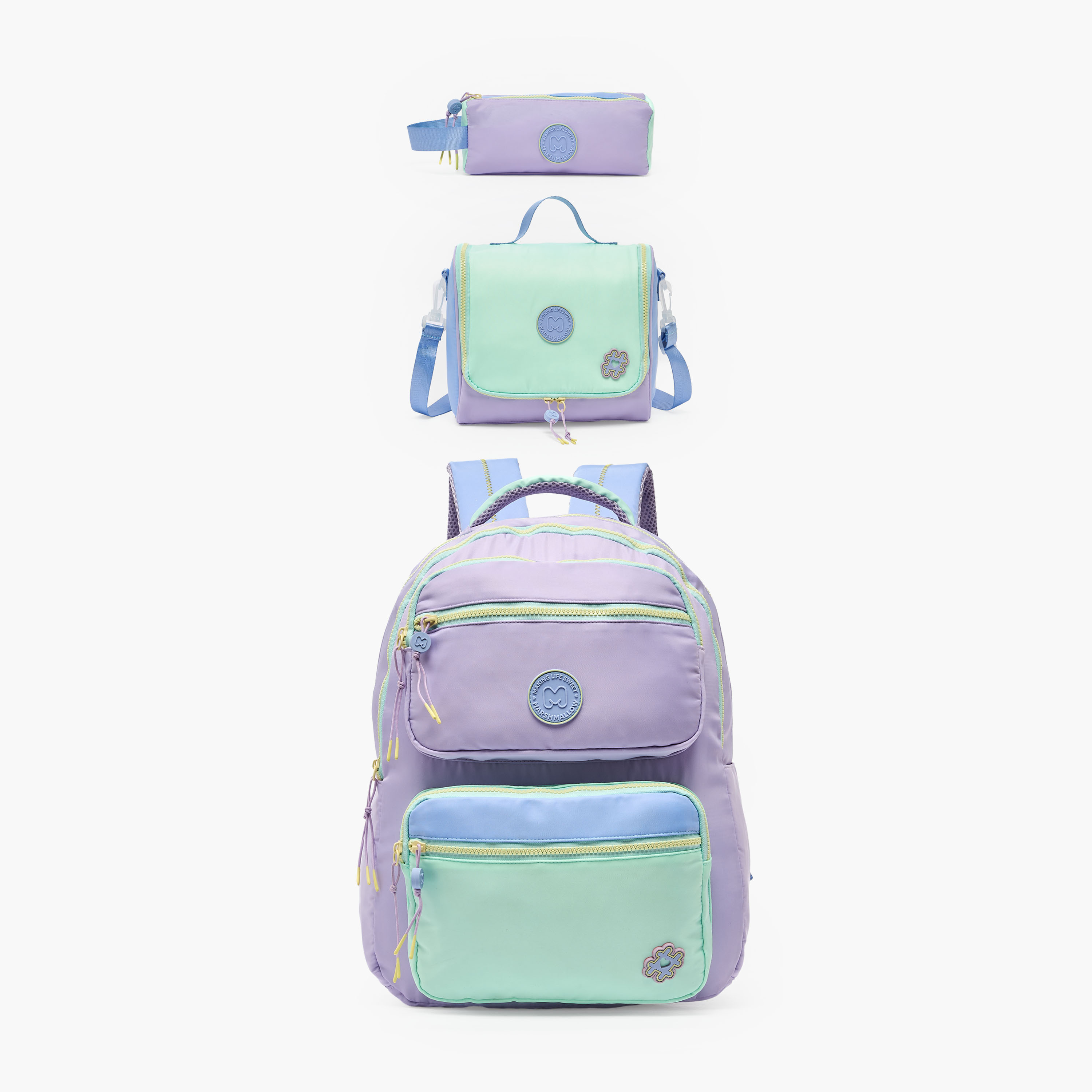 شنطة مدرسية بقوالب ملونة وحمالات كتف مبطنة للبنات 8-13 سنوات من مارشميلو - 17 بوصة-school-bagsandbackpacks-backpacks-image-10