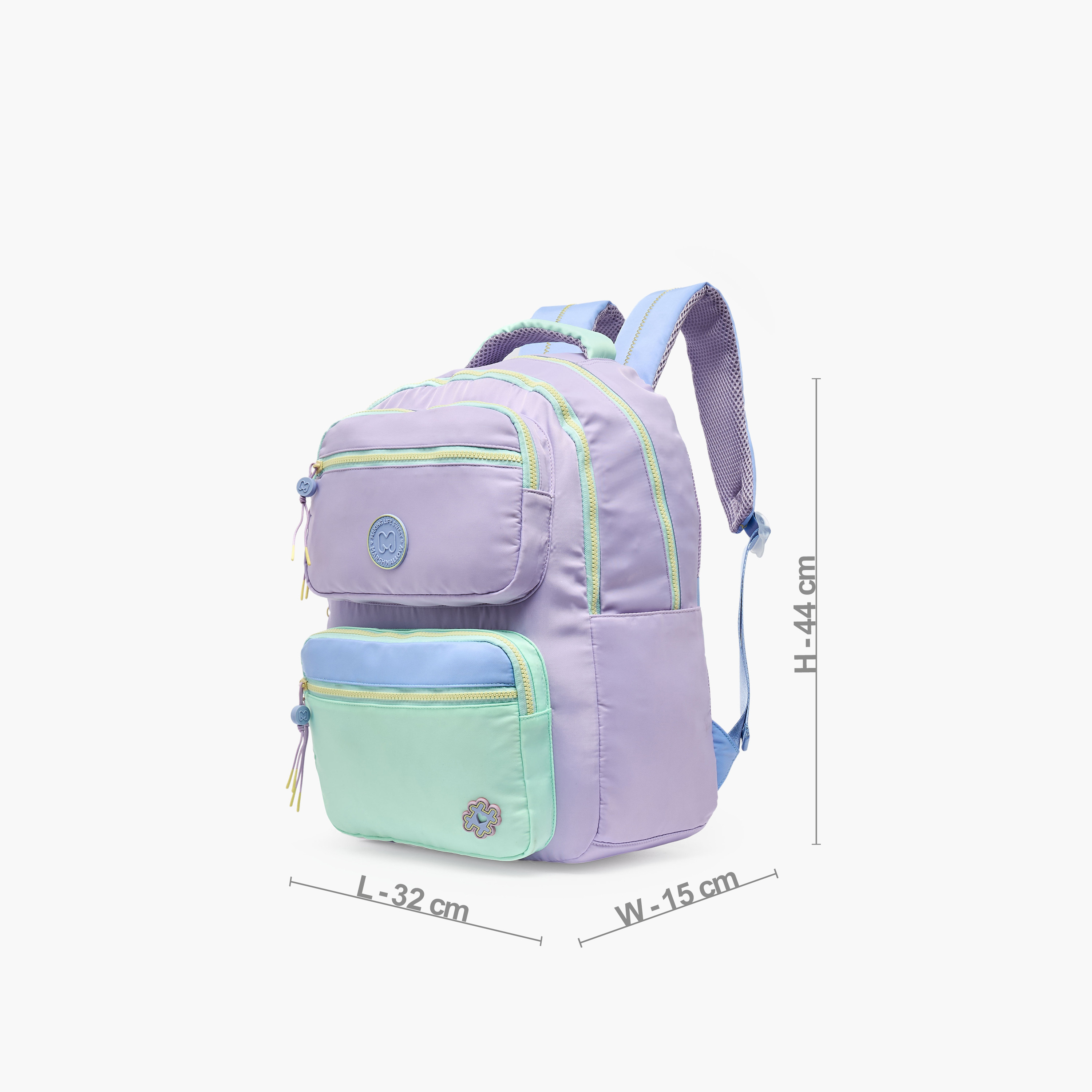 شنطة مدرسية بقوالب ملونة وحمالات كتف مبطنة للبنات 8-13 سنوات من مارشميلو - 17 بوصة-school-bagsandbackpacks-backpacks-image-7