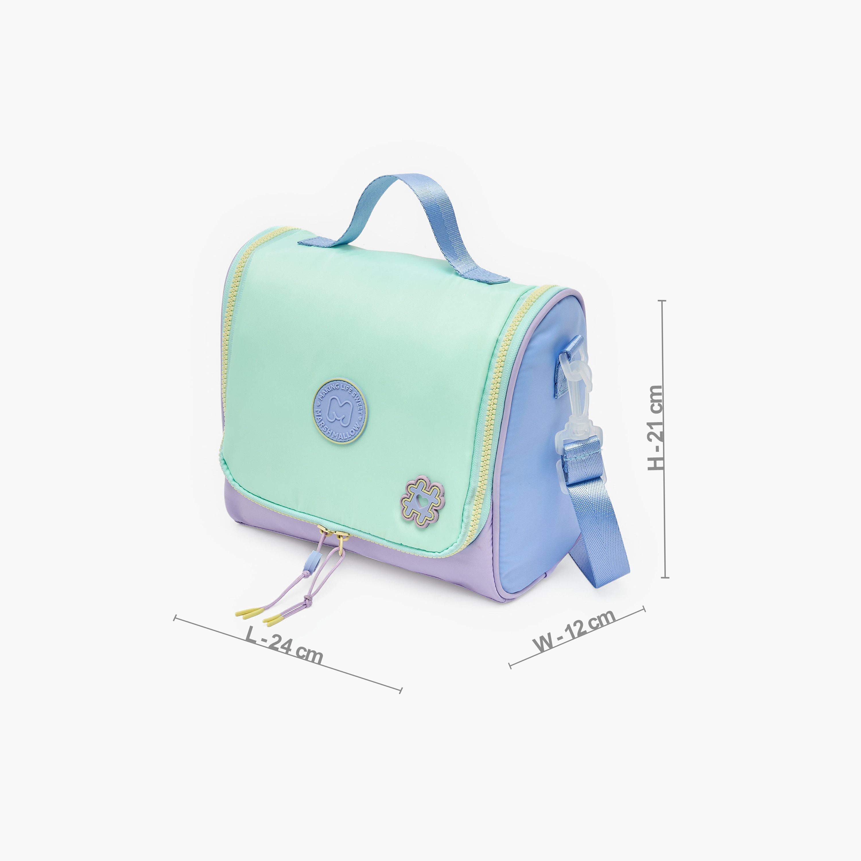 MARSHMALLOW Colourblock Lunch Bag for Girls 8-13 Years with Detachable Strap-school-lunchessentials-lunchbags-image-6