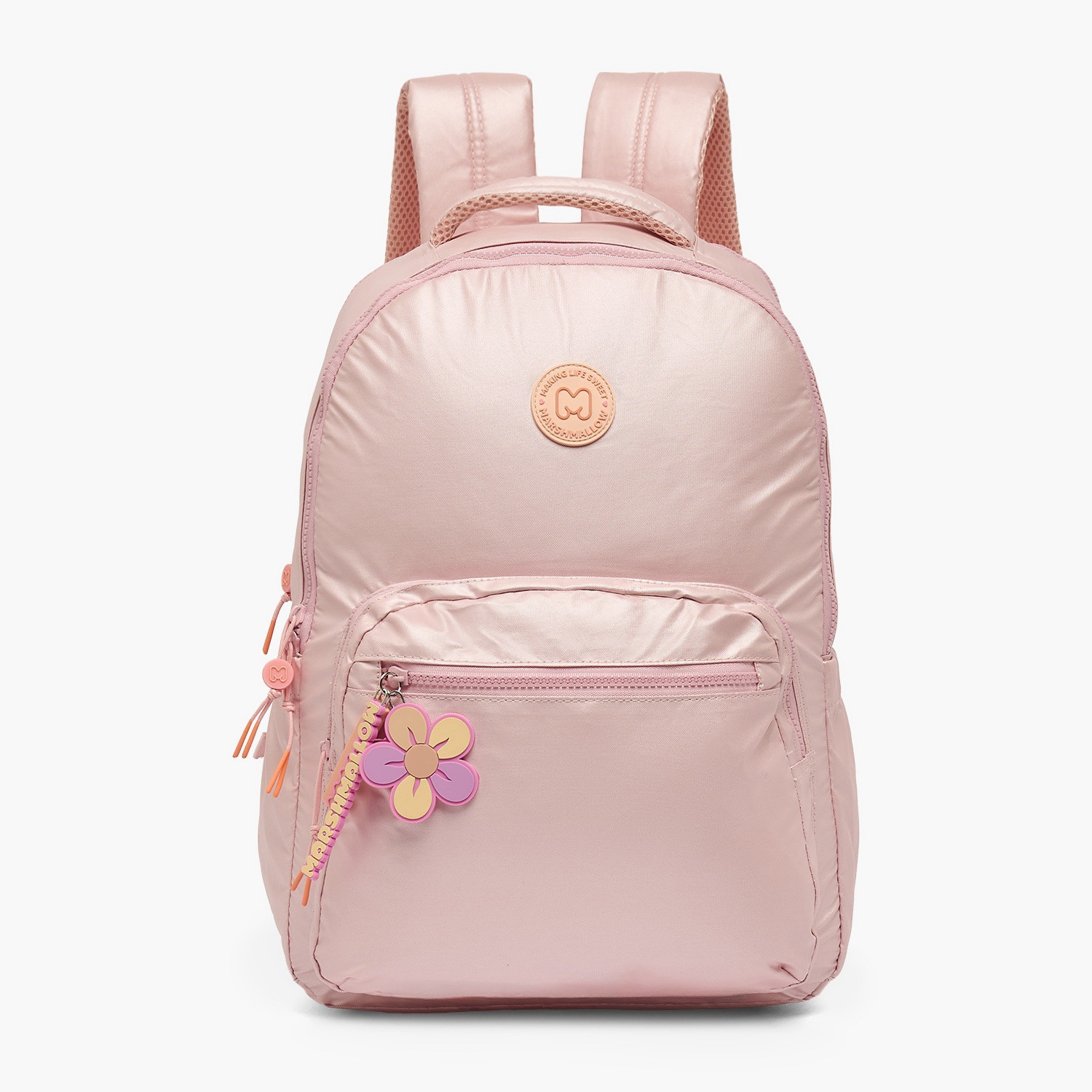 MARSHMALLOW Solid Backpack for Girls 8-13 Years with Padded Shoulder Straps - 17 inches-school-bagsandbackpacks-backpacks-image-1