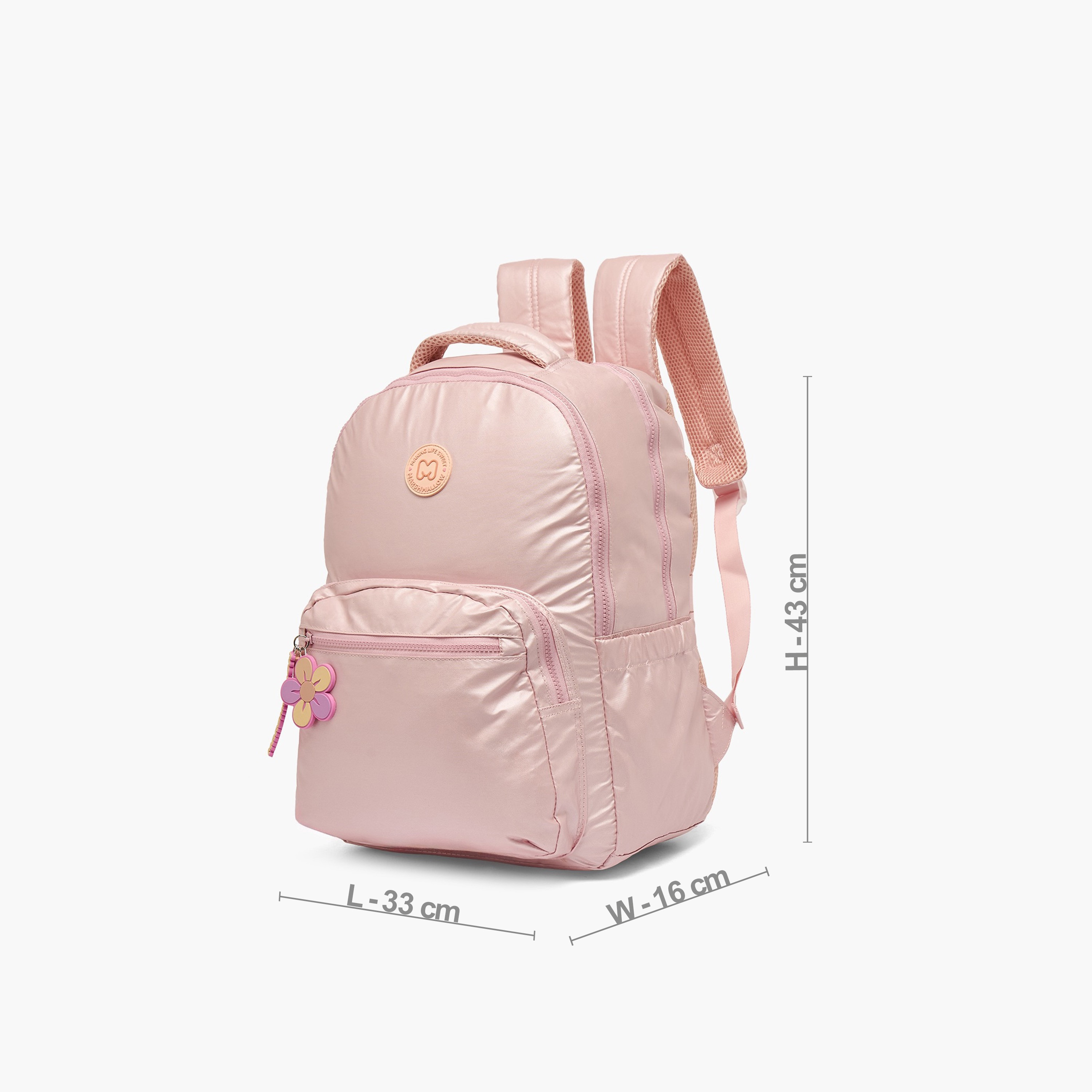 MARSHMALLOW Solid Backpack for Girls 8-13 Years with Padded Shoulder Straps - 17 inches-school-bagsandbackpacks-backpacks-image-7