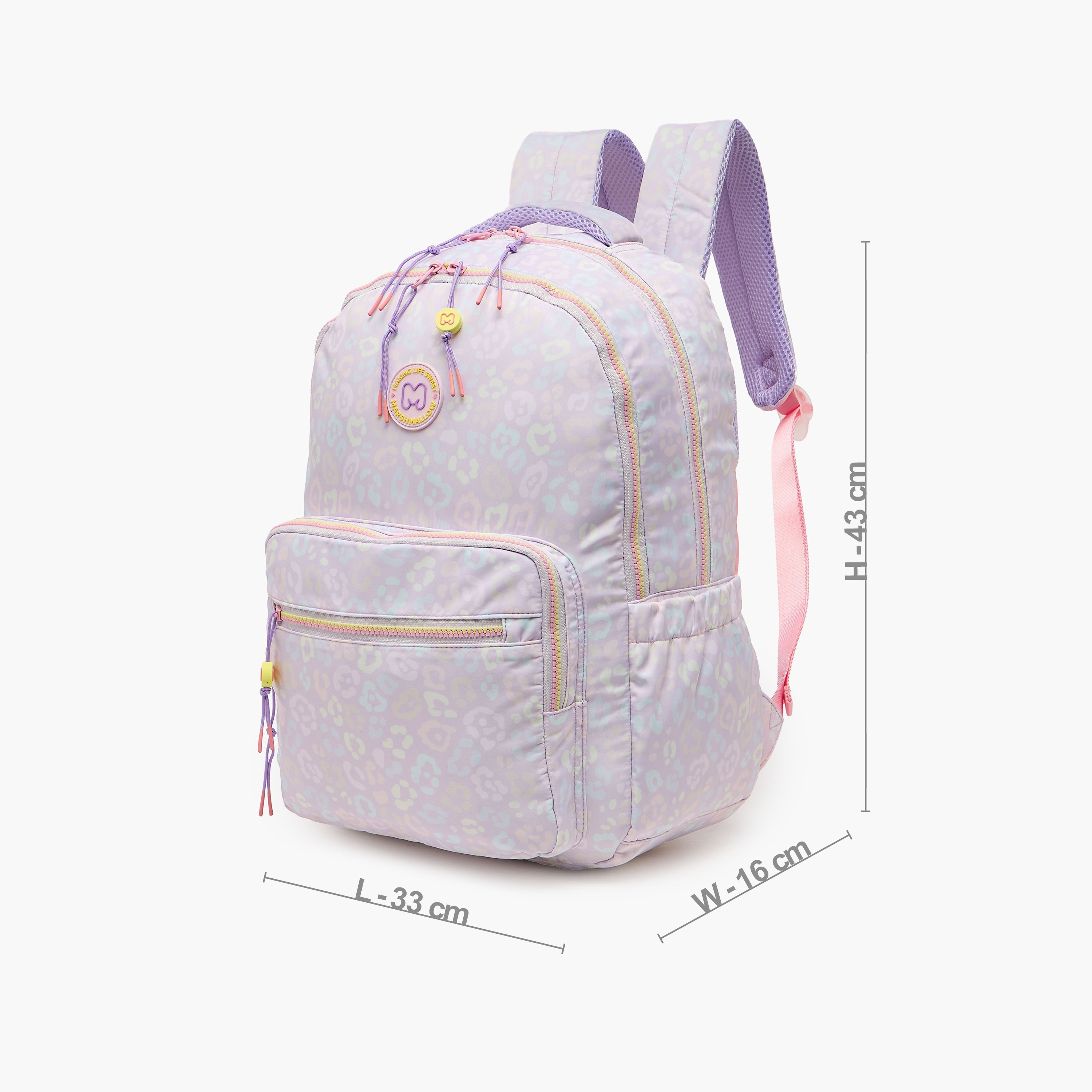 MARSHMALLOW Printed Backpack for Girls 8-13 Years with Padded Shoulder Straps - 17 inches-school-bagsandbackpacks-backpacks-image-7