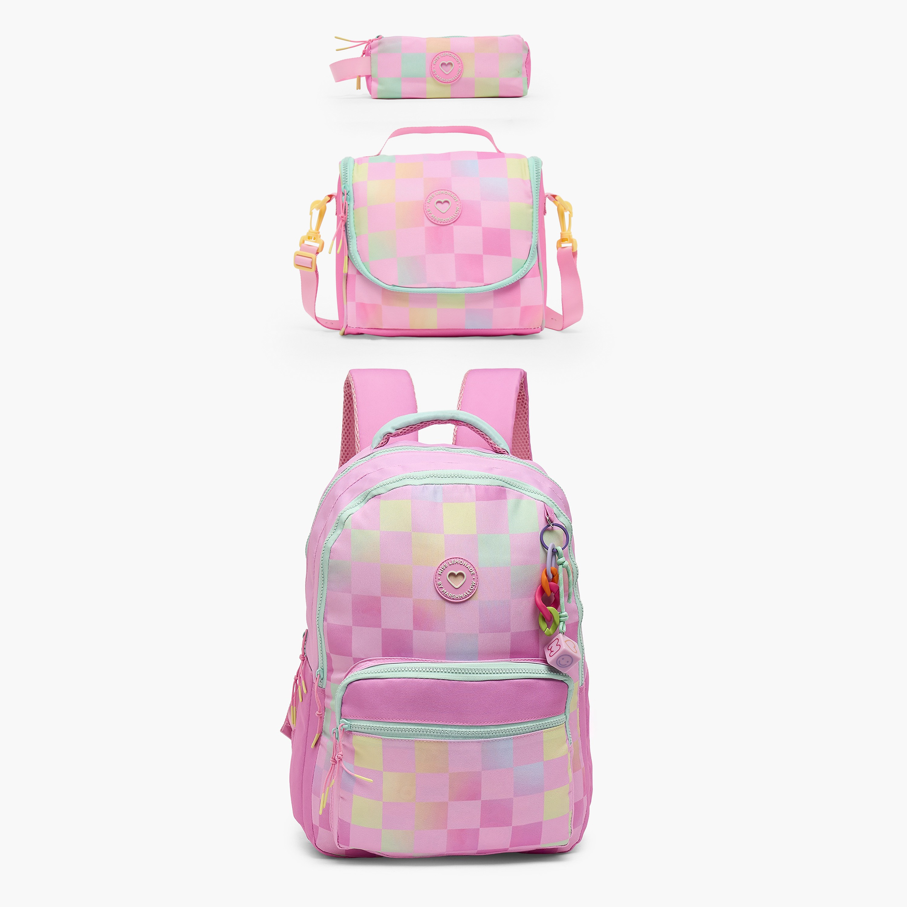 MARSHMALLOW Checked Backpack for Girls 8-13 Years with Padded Shoulder Straps - 17 inches-school-bagsandbackpacks-backpacks-image-10