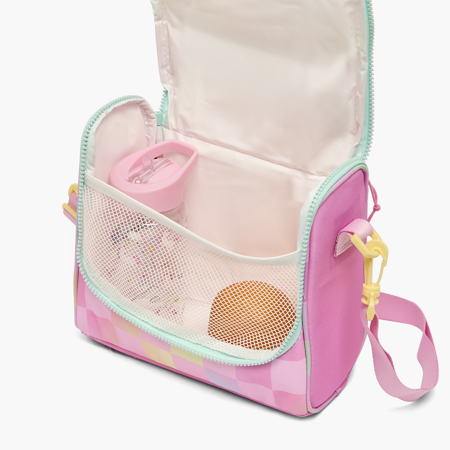 MARSHMALLOW Checked Lunch Bag for Girls 8-13 Years with Detachable Strap-school-lunchessentials-lunchbags-image-4