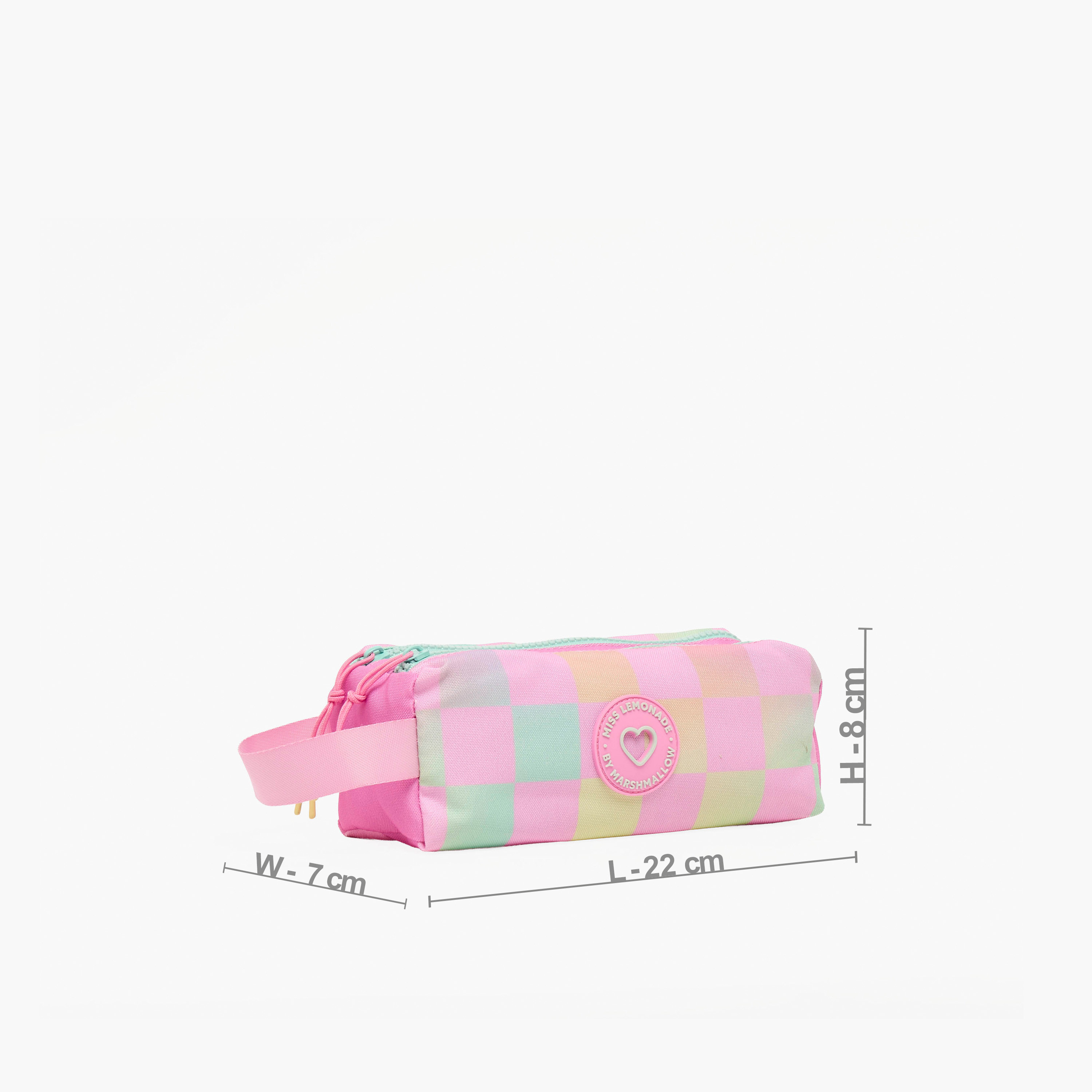 MARSHMALLOW Checked Pencil Pouch with 2 Compartments-school-stationery-pencilcases-image-3
