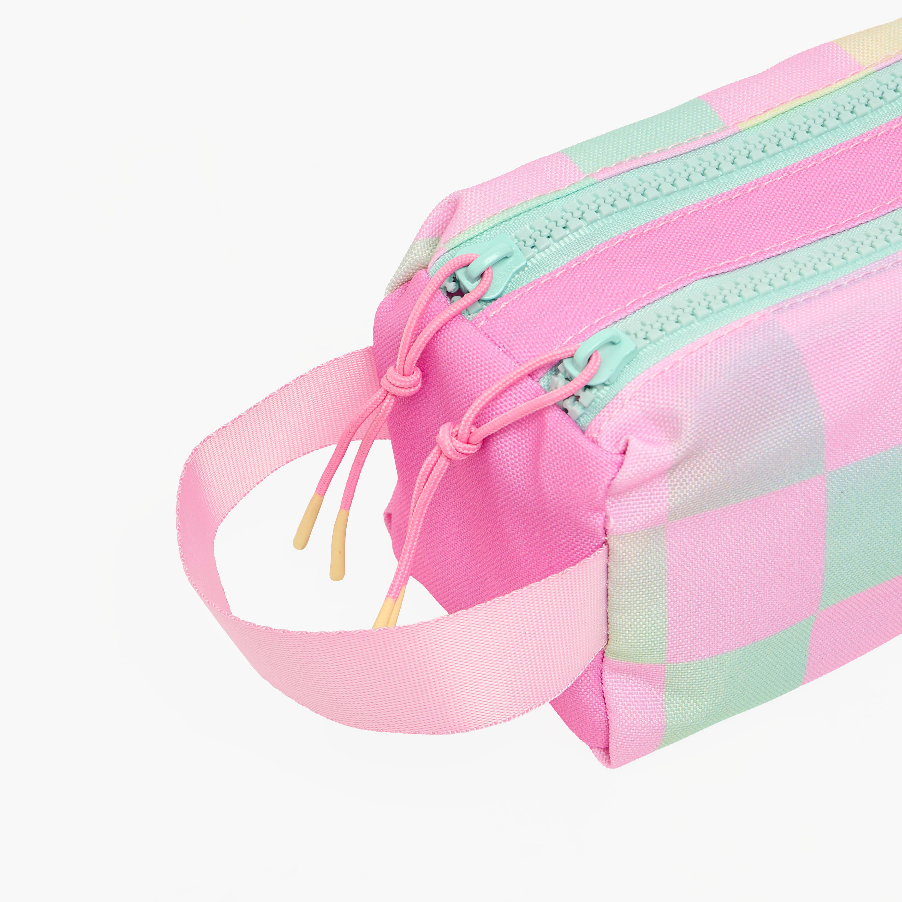 MARSHMALLOW Checked Pencil Pouch with 2 Compartments-school-stationery-pencilcases-image-5