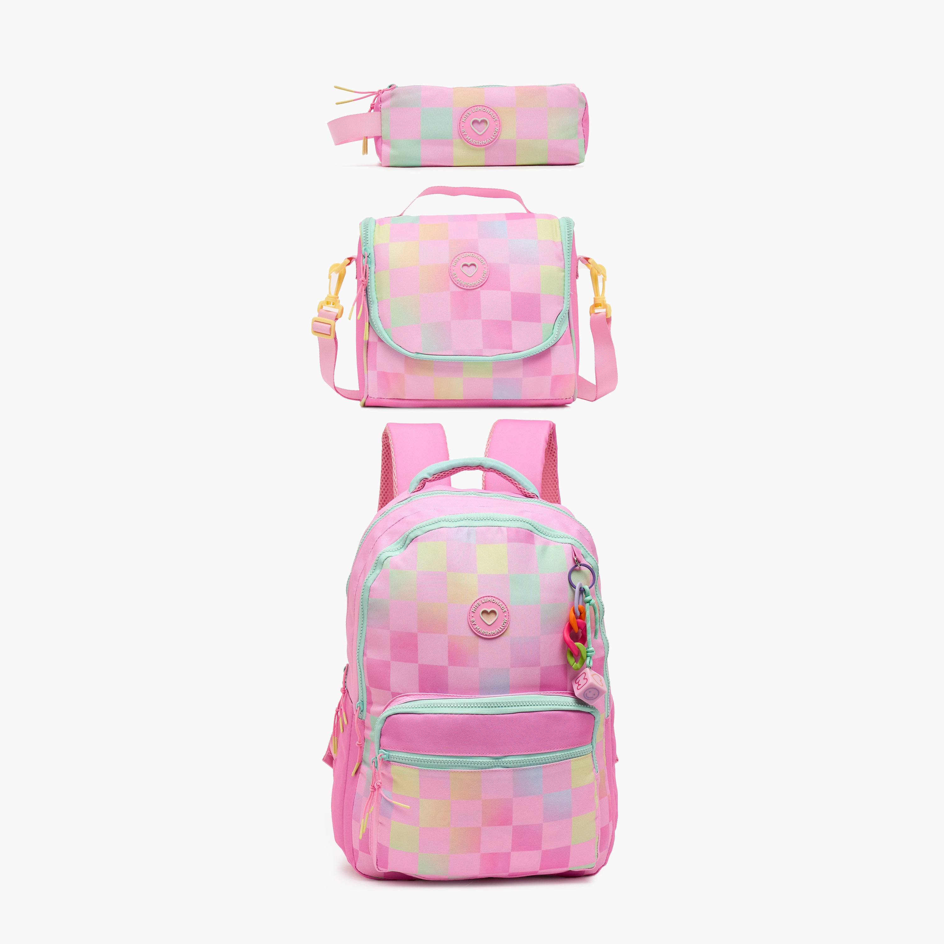MARSHMALLOW Checked Pencil Pouch with 2 Compartments-school-stationery-pencilcases-image-8