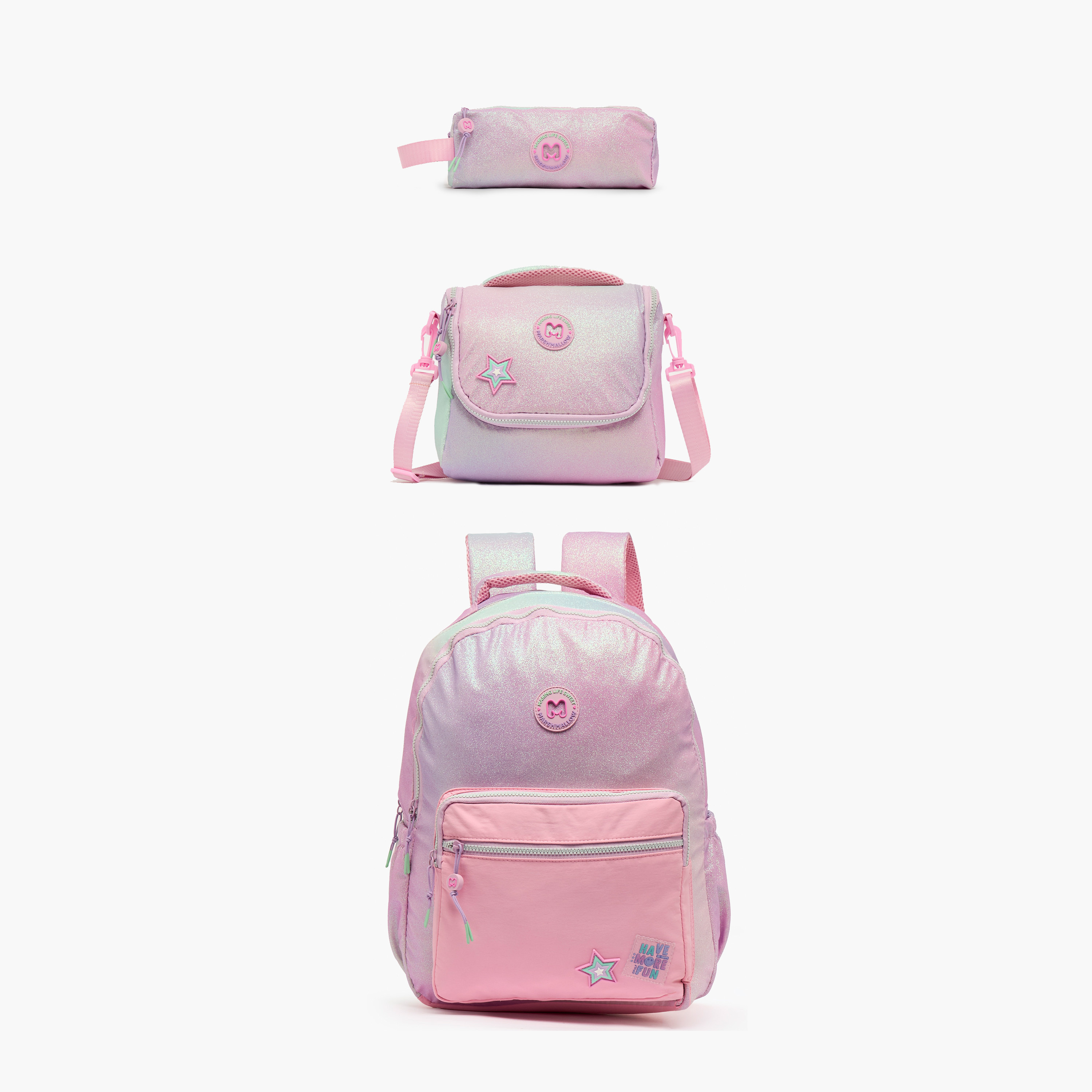 MARSHMALLOW Glittery Backpack for Girls 8-13 Years with Padded Shoulder Straps - 17 inches-school-bagsandbackpacks-backpacks-image-10