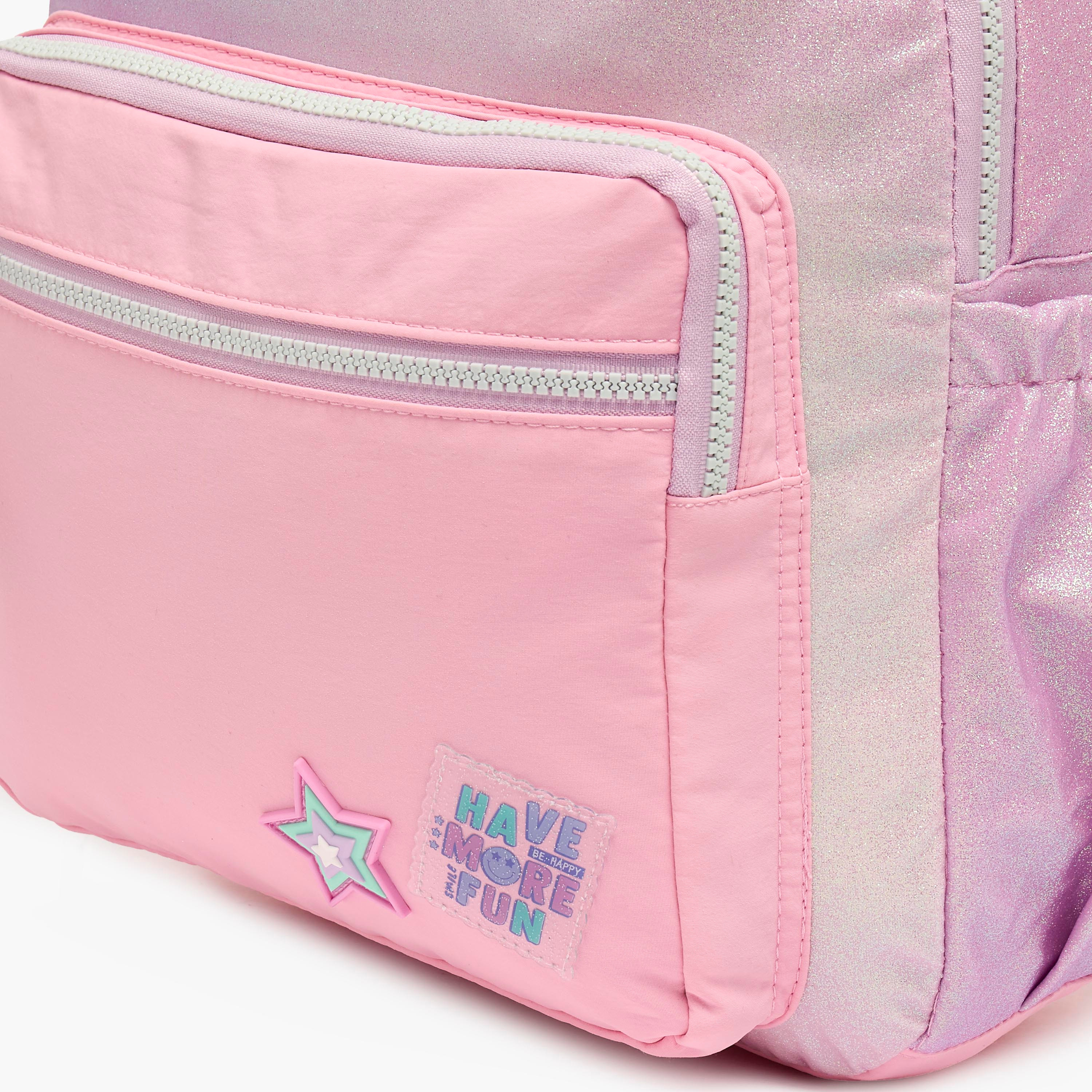 MARSHMALLOW Glittery Backpack for Girls 8-13 Years with Padded Shoulder Straps - 17 inches-school-bagsandbackpacks-backpacks-image-4