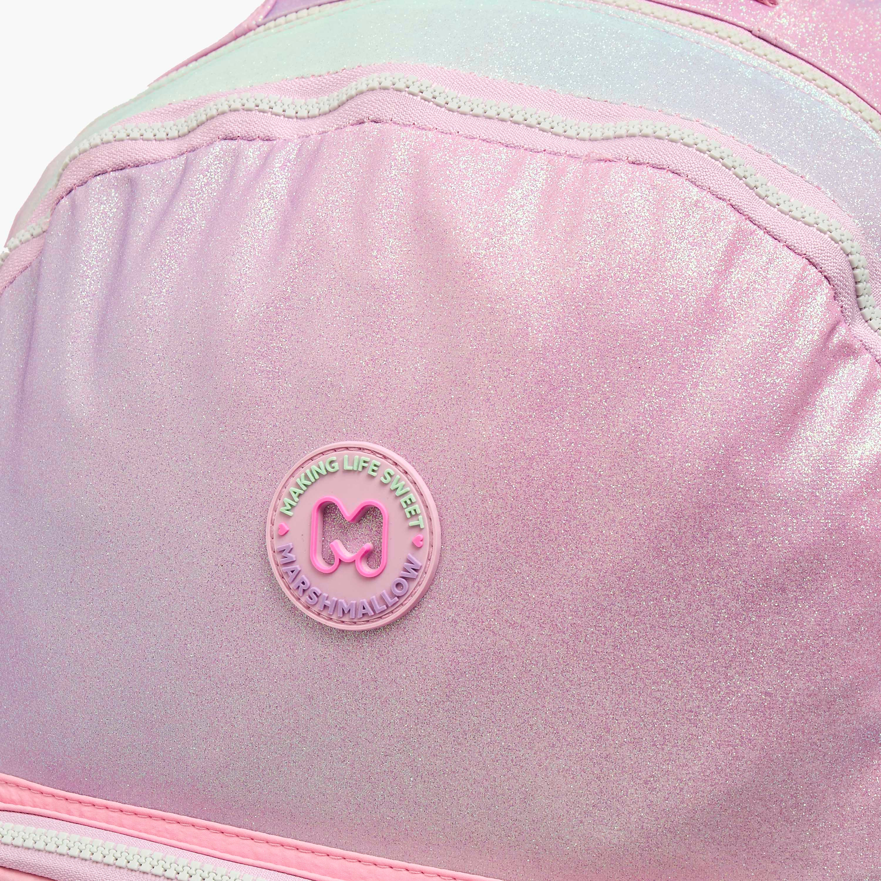 MARSHMALLOW Glittery Backpack for Girls 8-13 Years with Padded Shoulder Straps - 17 inches-school-bagsandbackpacks-backpacks-image-5