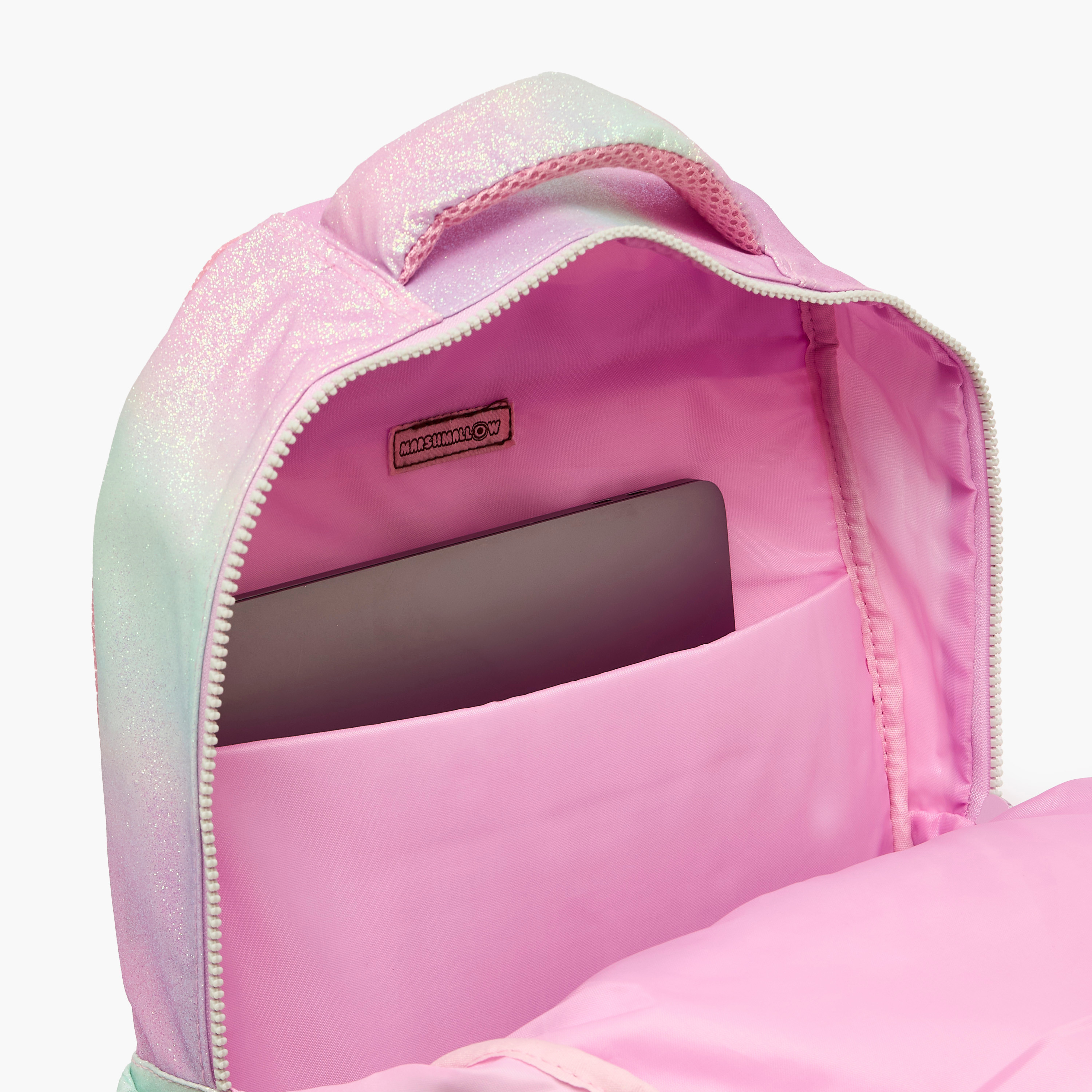 MARSHMALLOW Glittery Backpack for Girls 8-13 Years with Padded Shoulder Straps - 17 inches-school-bagsandbackpacks-backpacks-image-6